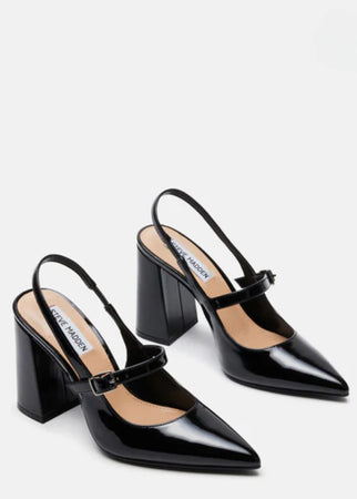 Leather block heel slingback shoes online