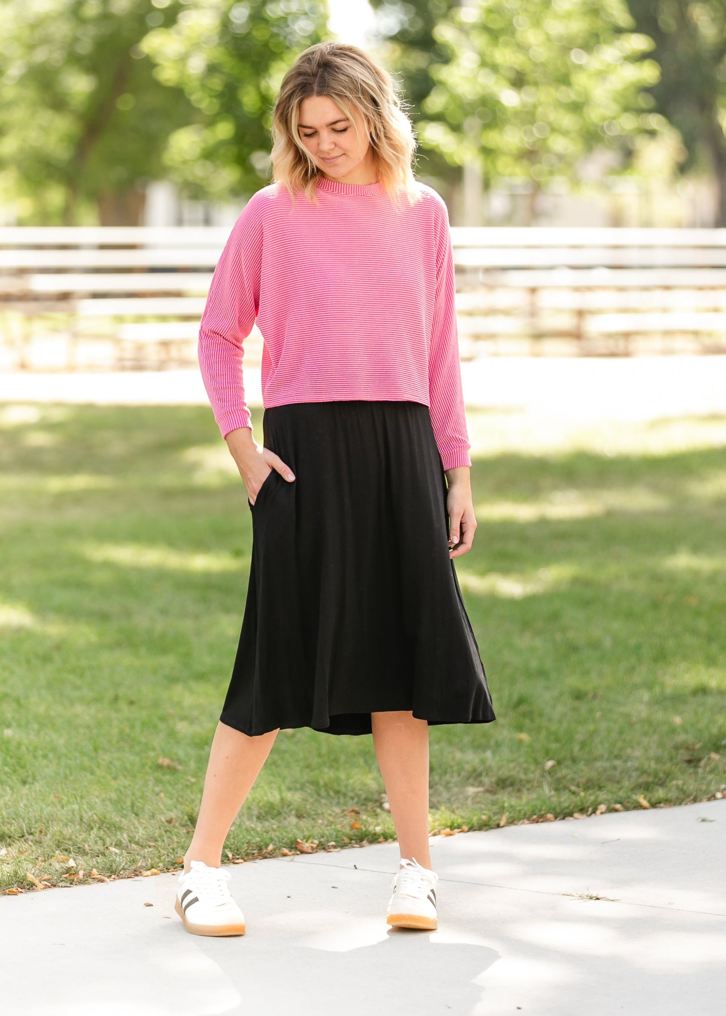 Stevie Stretch Waist Midi Skirt FF Skirts