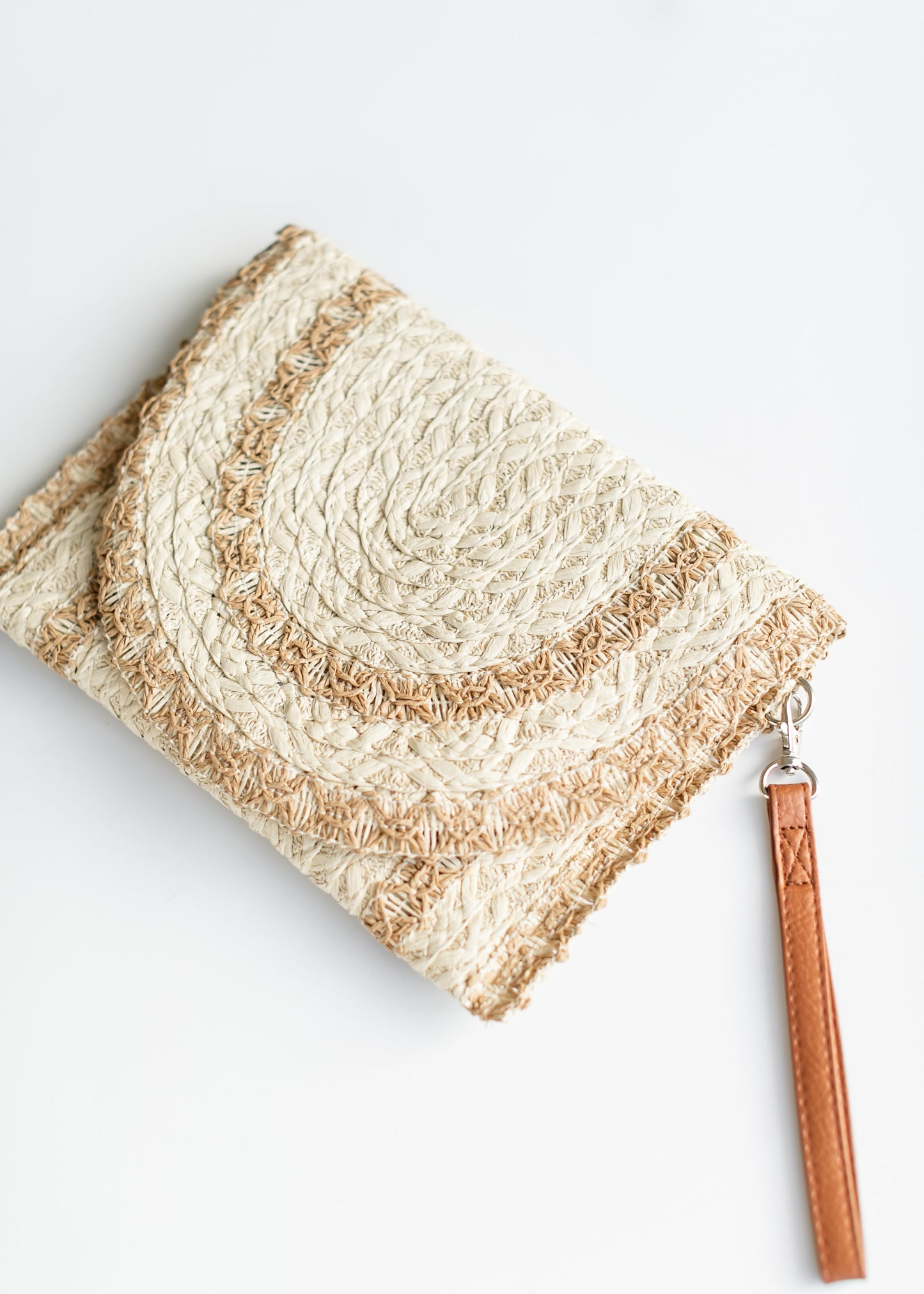 Straw Stitched Natural Clutch Bag Accessory