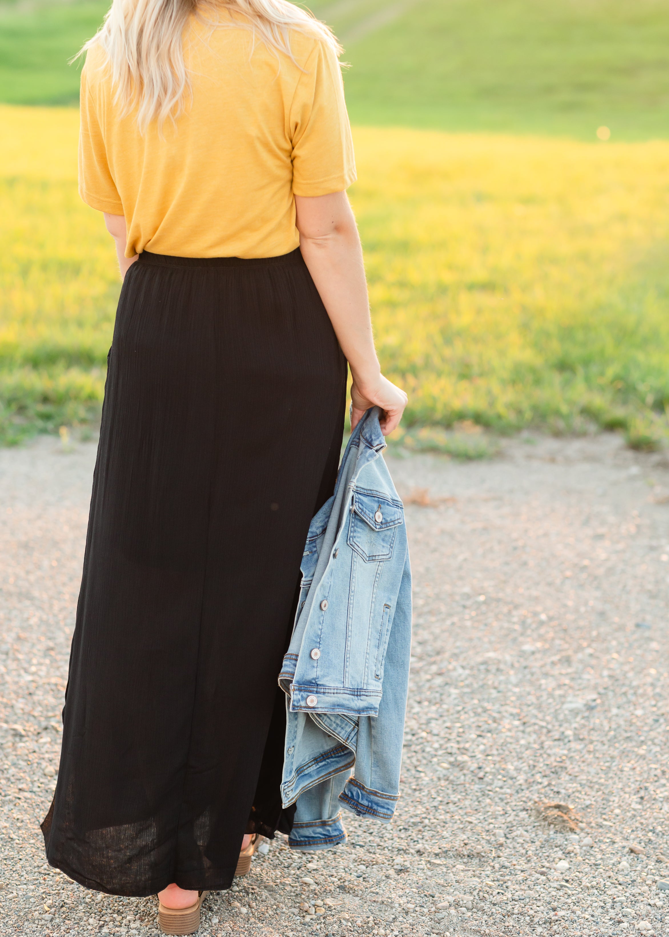 Foldover Waist Pull On Maxi Skirt - FINAL SALE – Inherit Co.