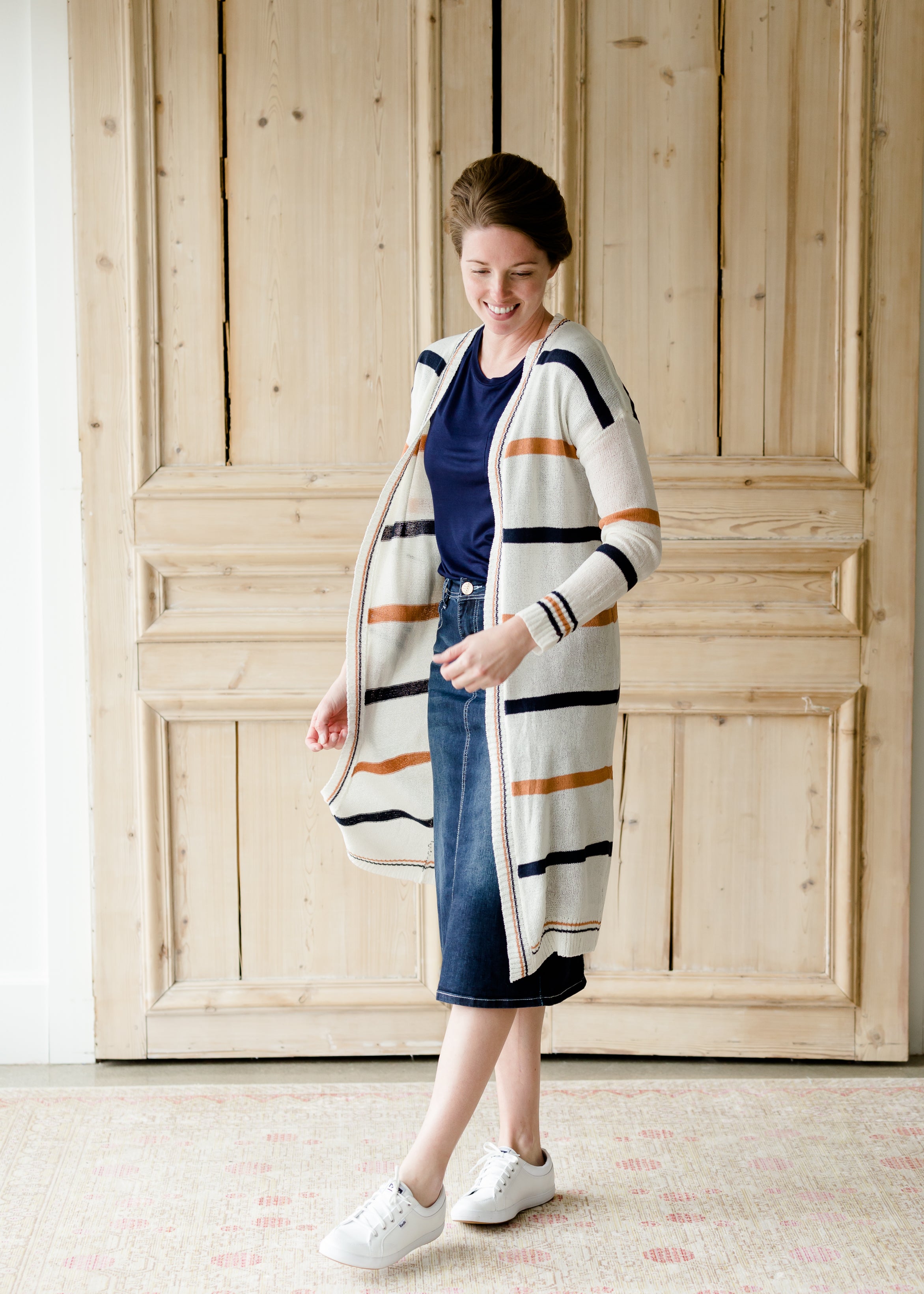 Striped 2024 duster cardigan