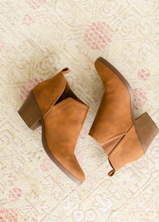 Tan Suede Bootie with Heel - FINAL SALE Shoes