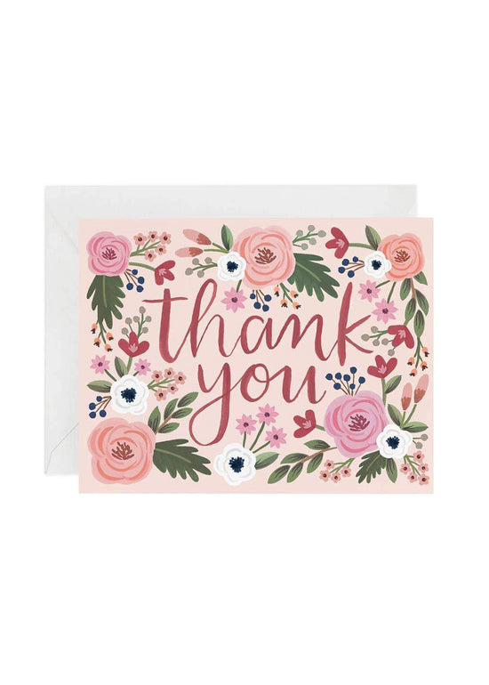 Thank you Floral Greeting Card - FINAL SALE – Inherit Co.