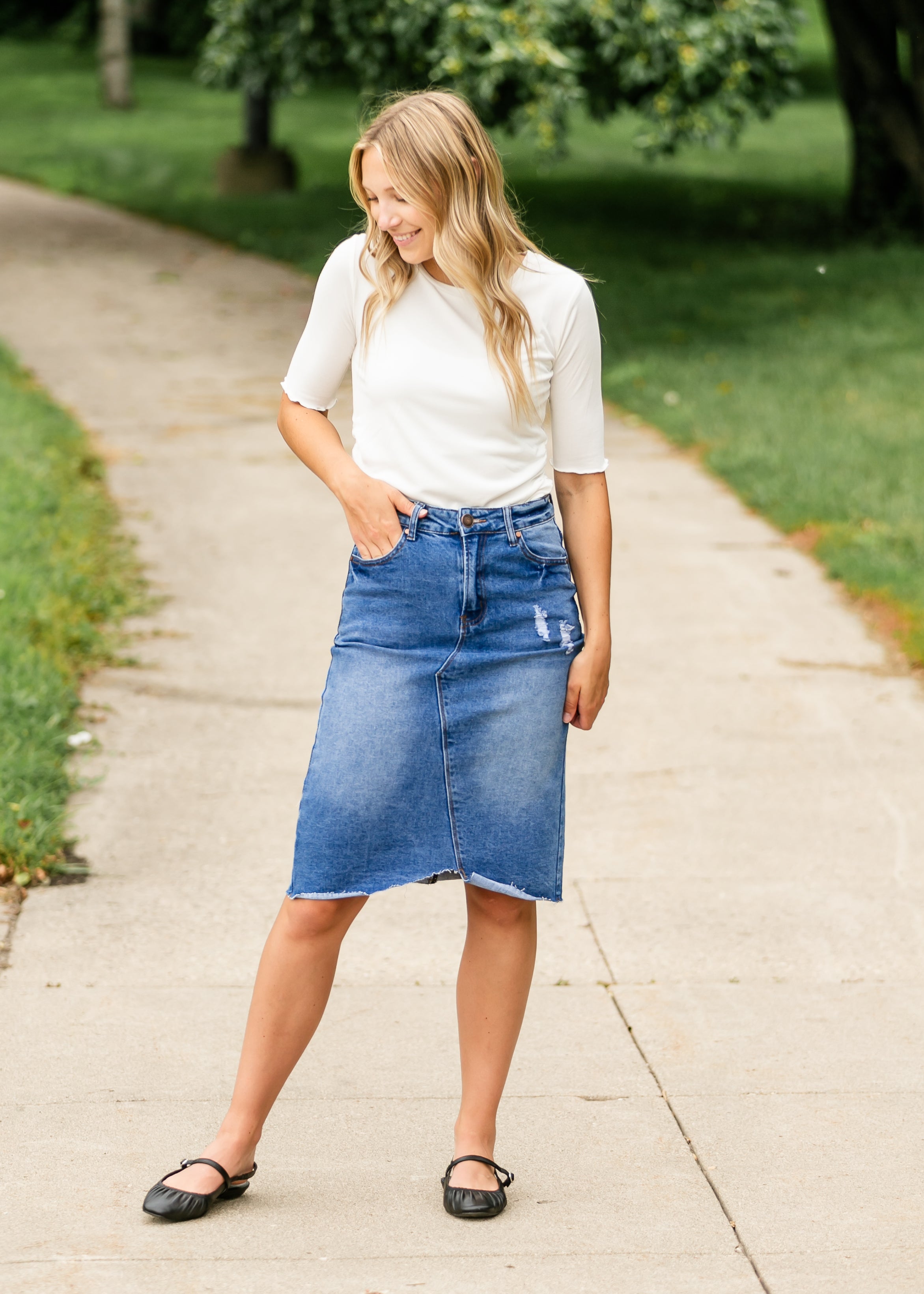 Denim clearance and company skirts