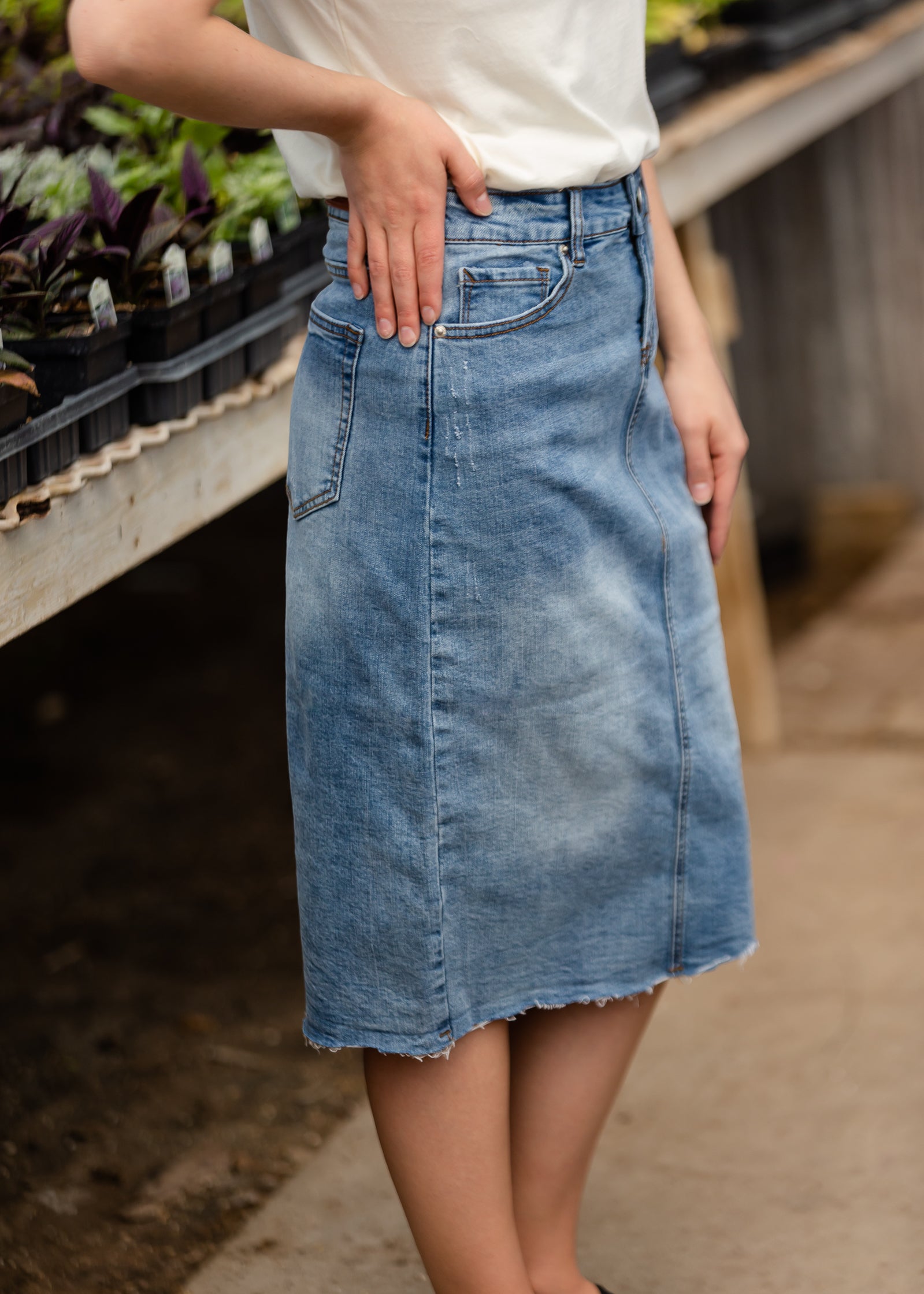 Blue jean outlet skirts on sale