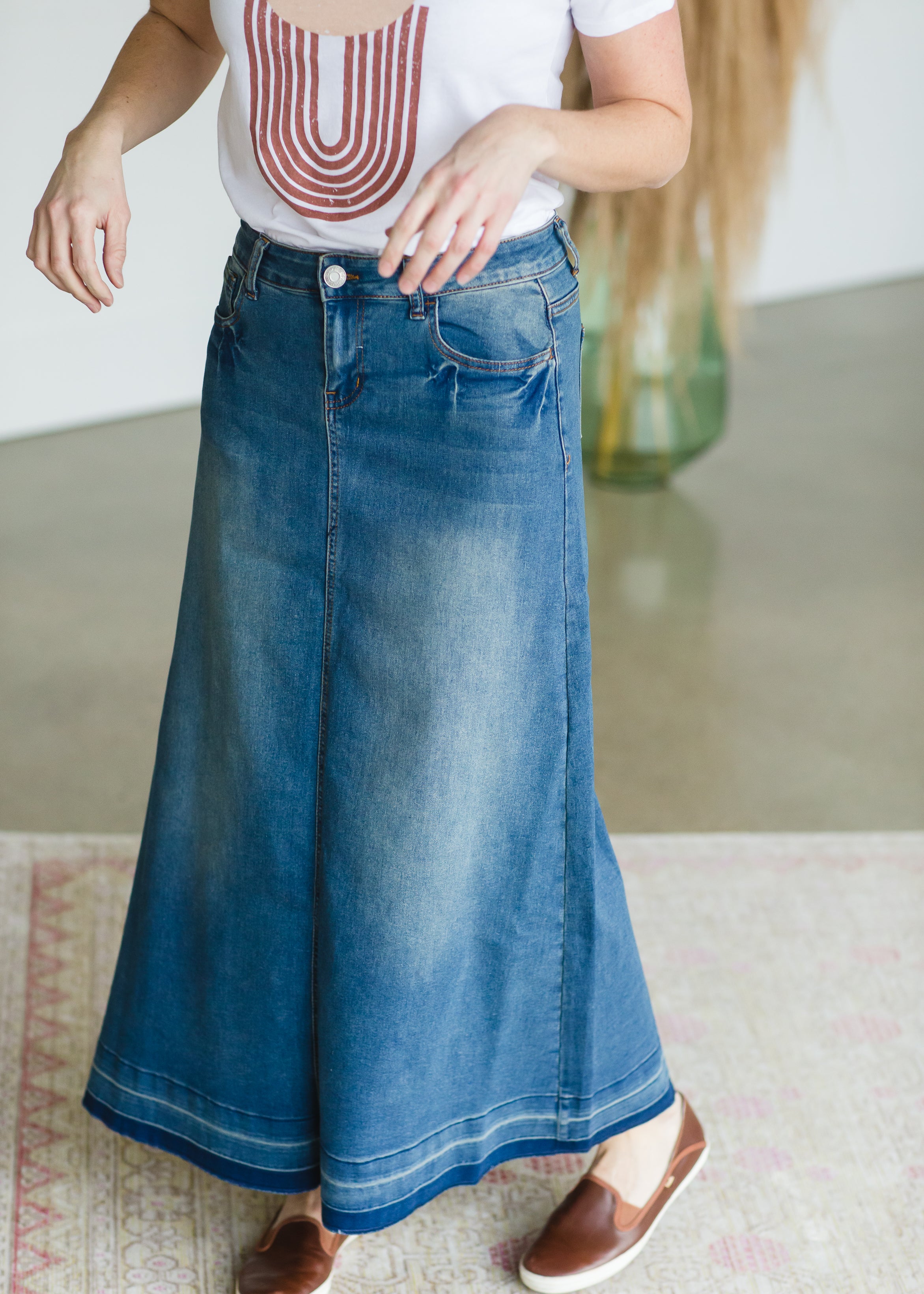 Long jean outlet skirts for sale