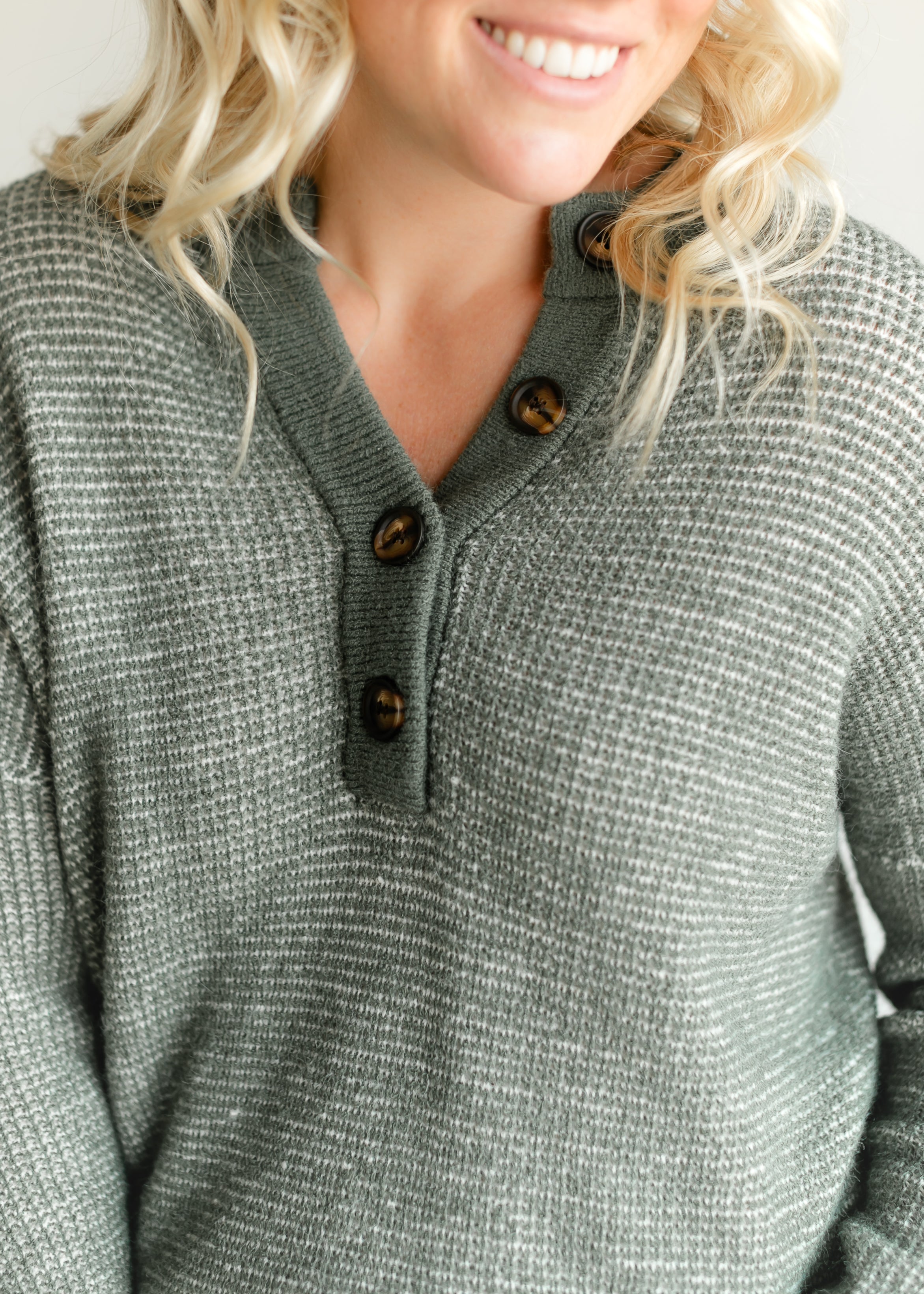 Henley hot sale neck sweater