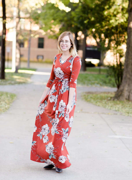 Aurora Floral Long Sleeve Maxi Dress - FINAL SALE – Inherit Co.