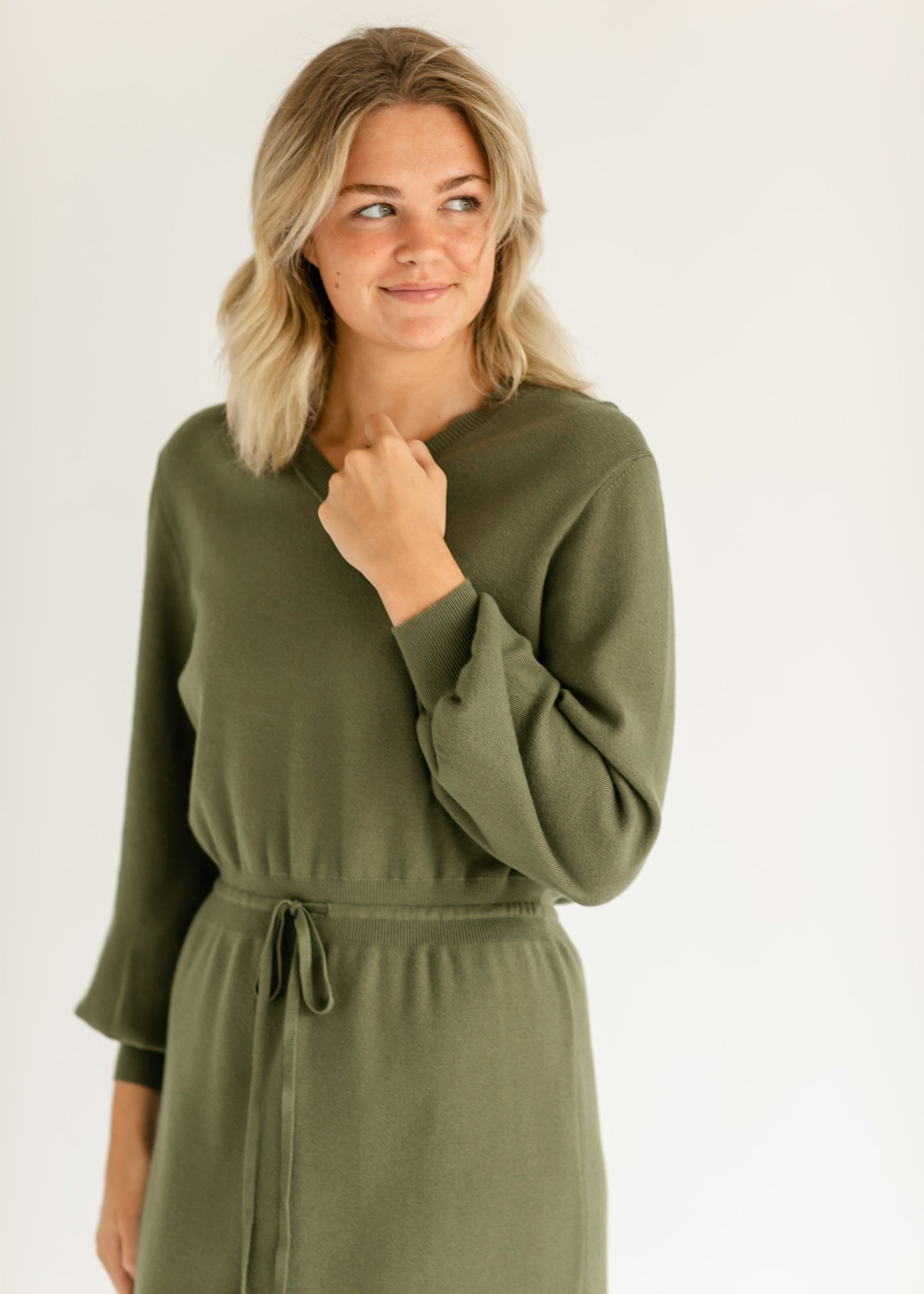 Wren Long Sleeve V-Neck Sweater Dress IC Dresses