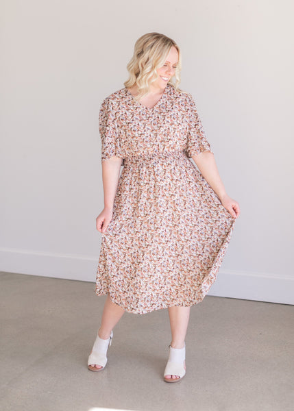 Ditsy Floral Print Pleated Midi Dress - FINAL SALE – Inherit Co.