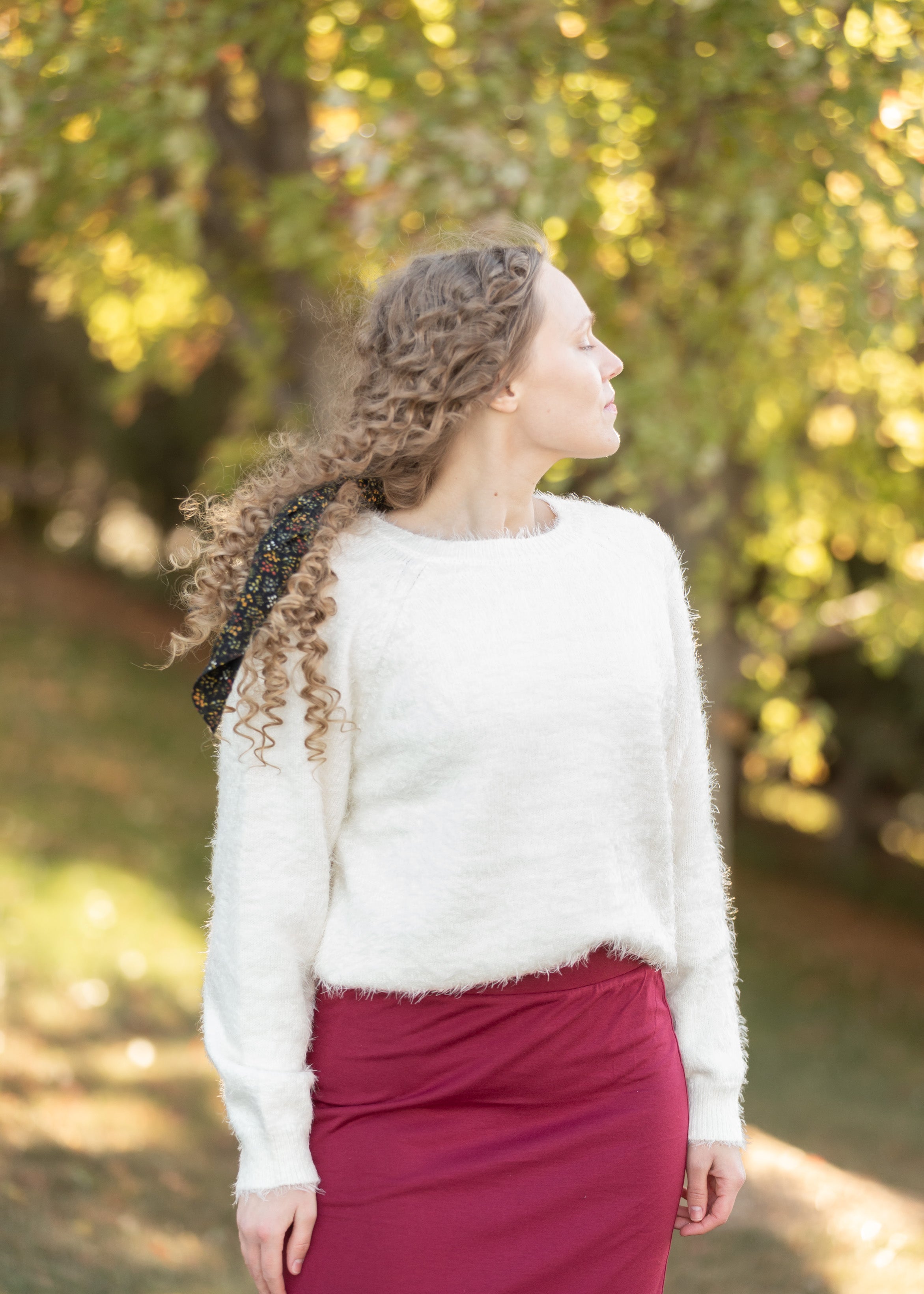 Cream fuzzy clearance sweater