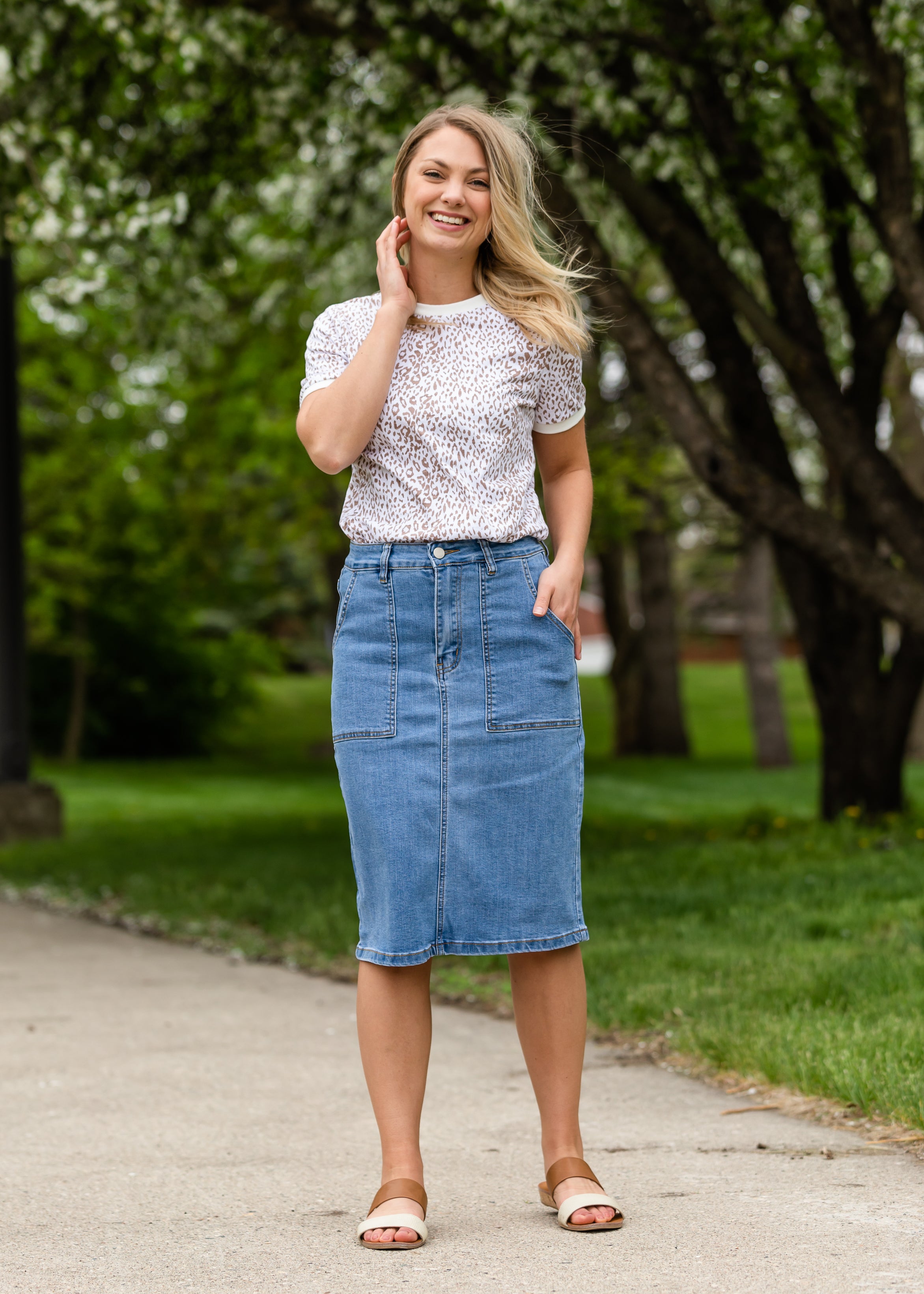 Basic Patch Pocket Denim Jean Skirt - FINAL SALE – Inherit Co.