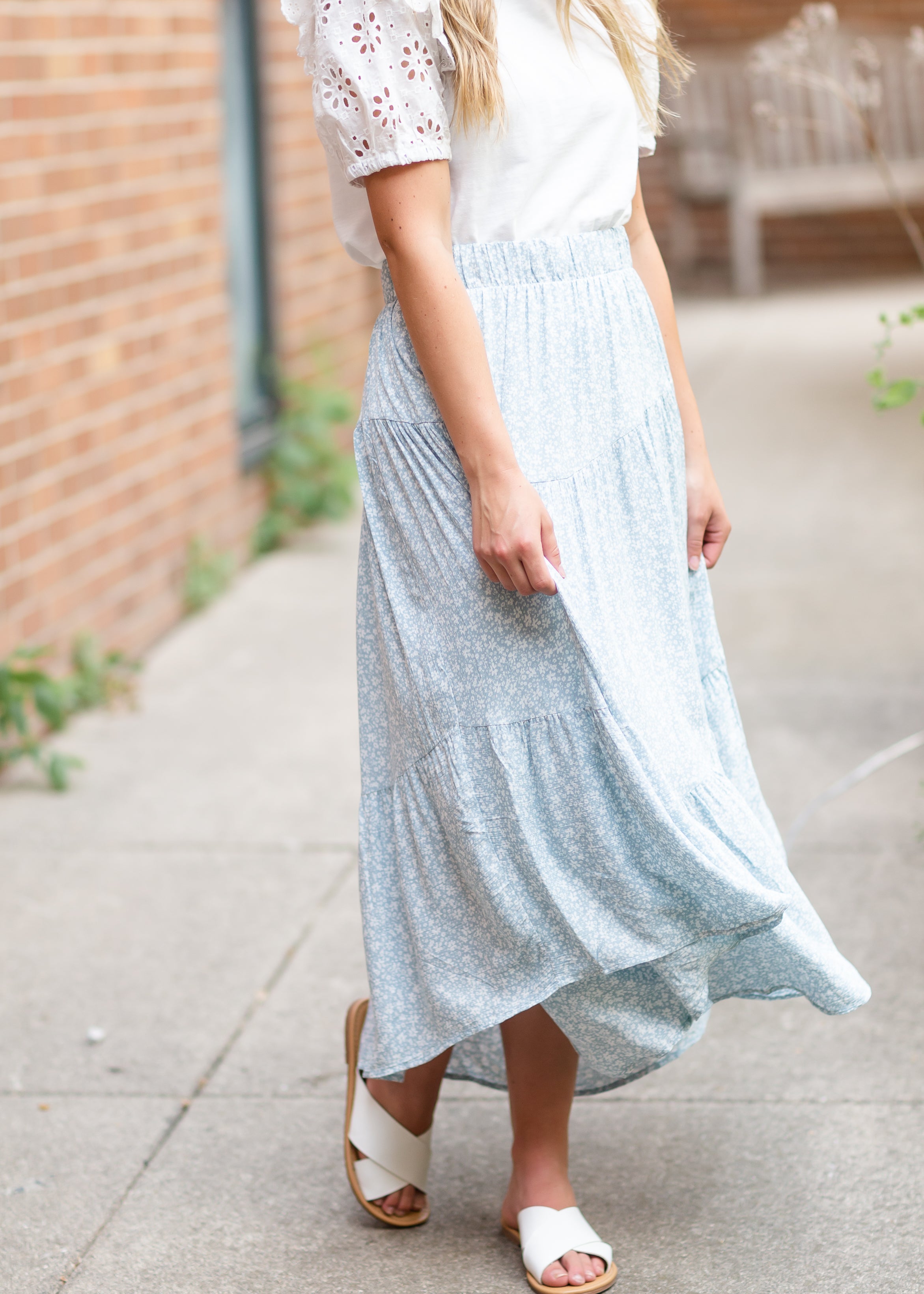 Navy floral maxi on sale skirt