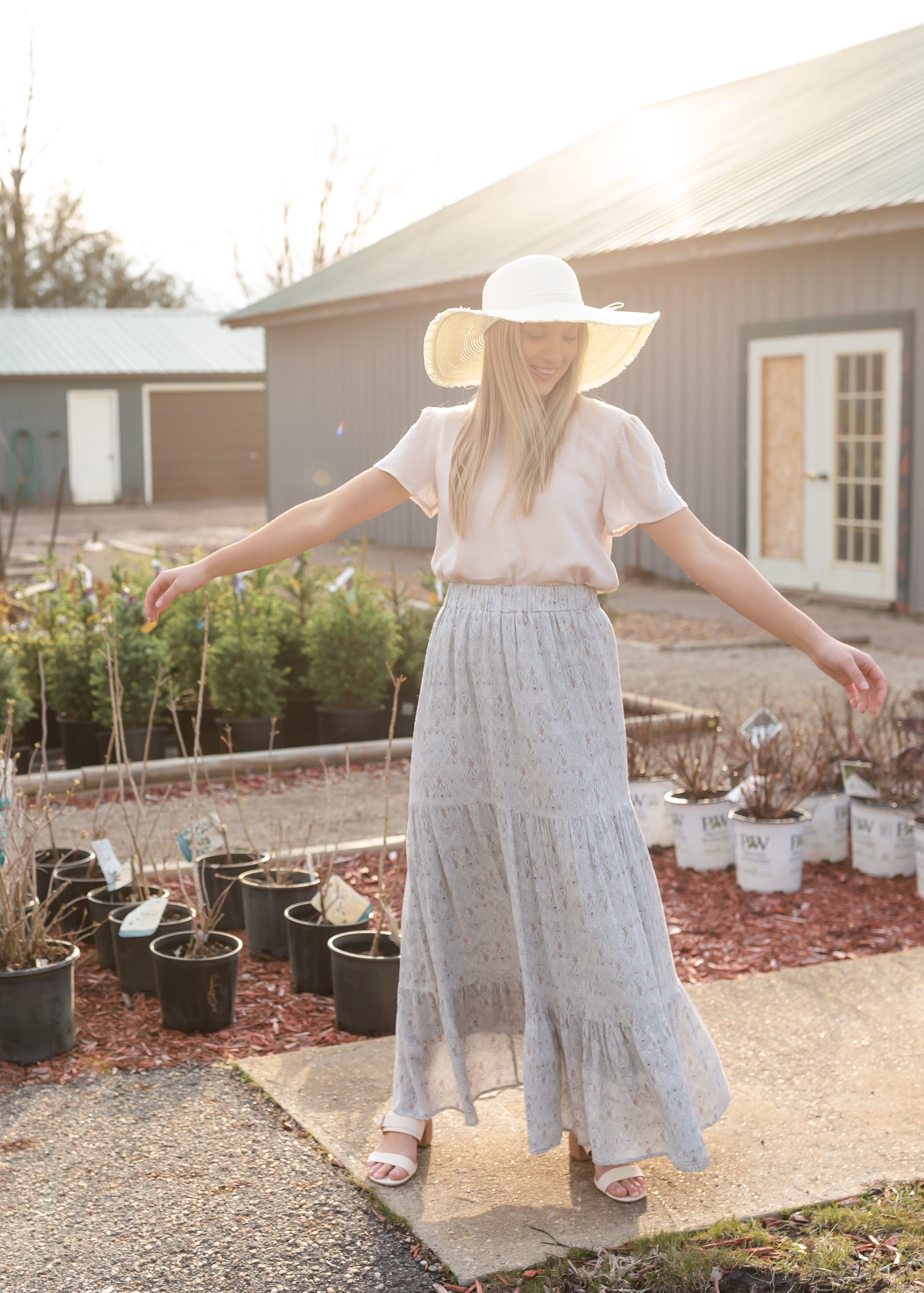 Rose print best sale maxi skirt