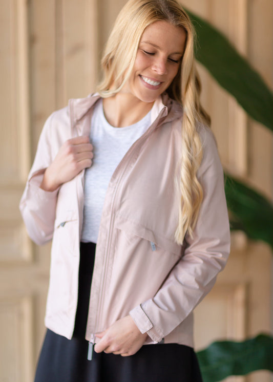 Blush Magnolia Hooded Windbreaker - FINAL SALE Tops