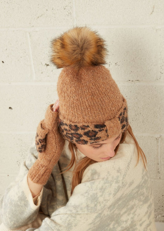 Boucle Leopard Ribbon Beanie - FINAL SALE Accessories