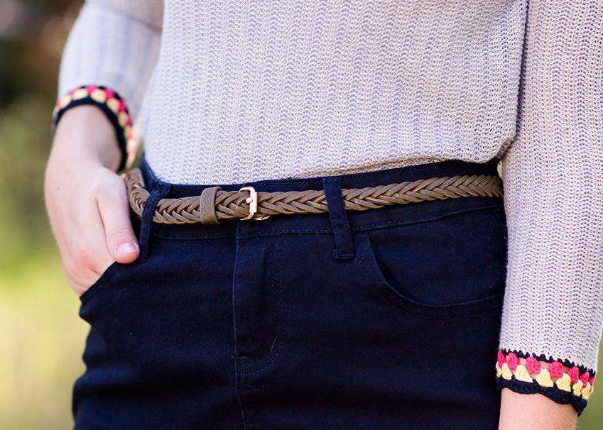 Rust Double Braided Faux Leather Belt – Inherit Co.