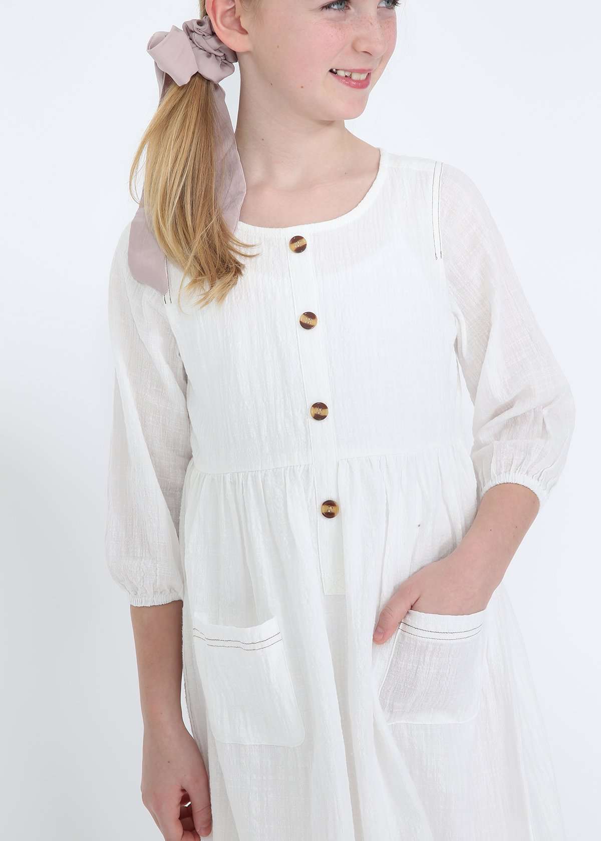 Girls white deals peasant dress