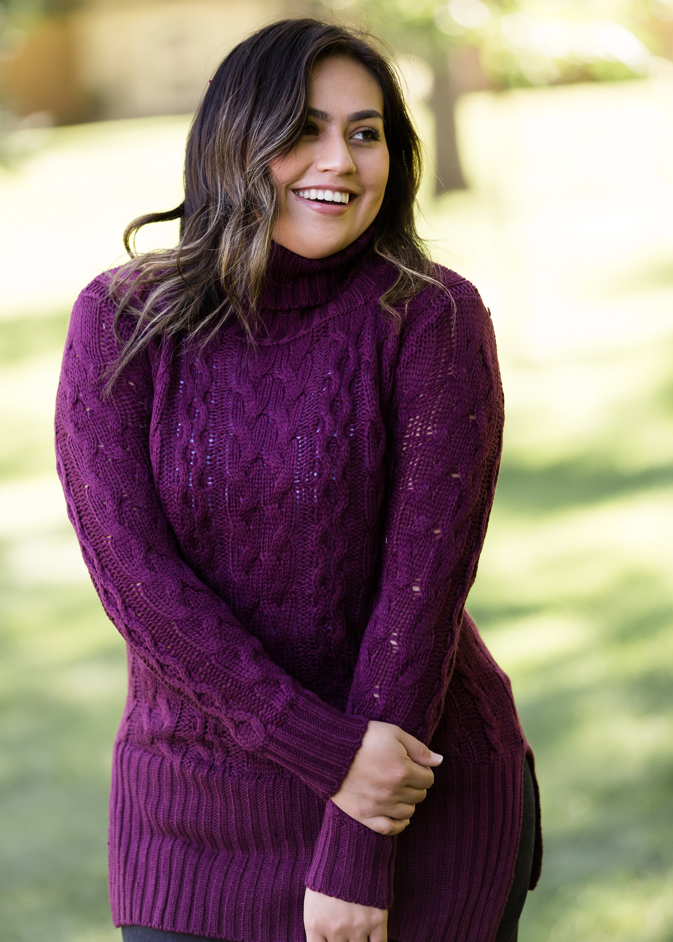 Plum top colored turtleneck