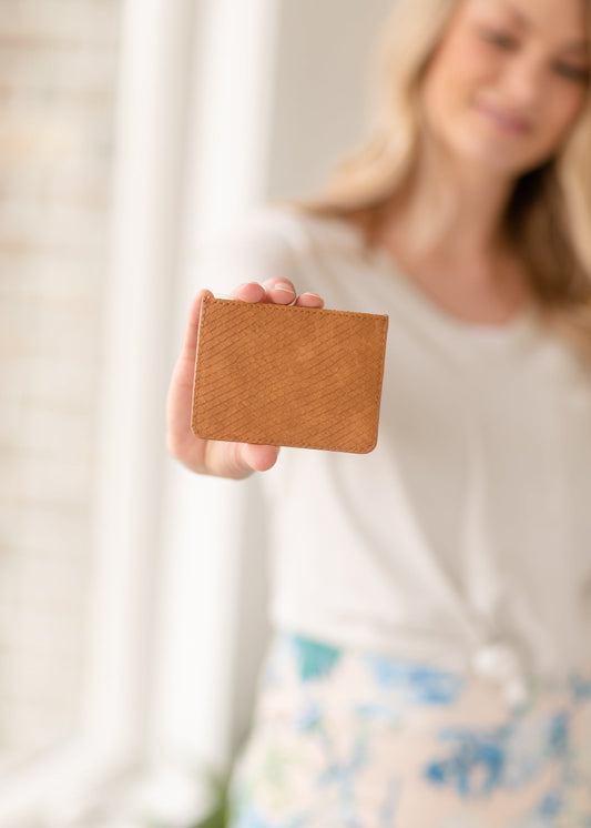 Camel Faux Leather Card Holder - FINAL SALE Accessories