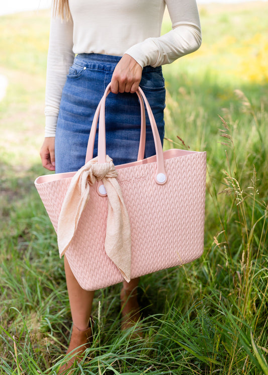 Carrie All Textured Versa Tote with Interchangeable Straps Accessories Pink