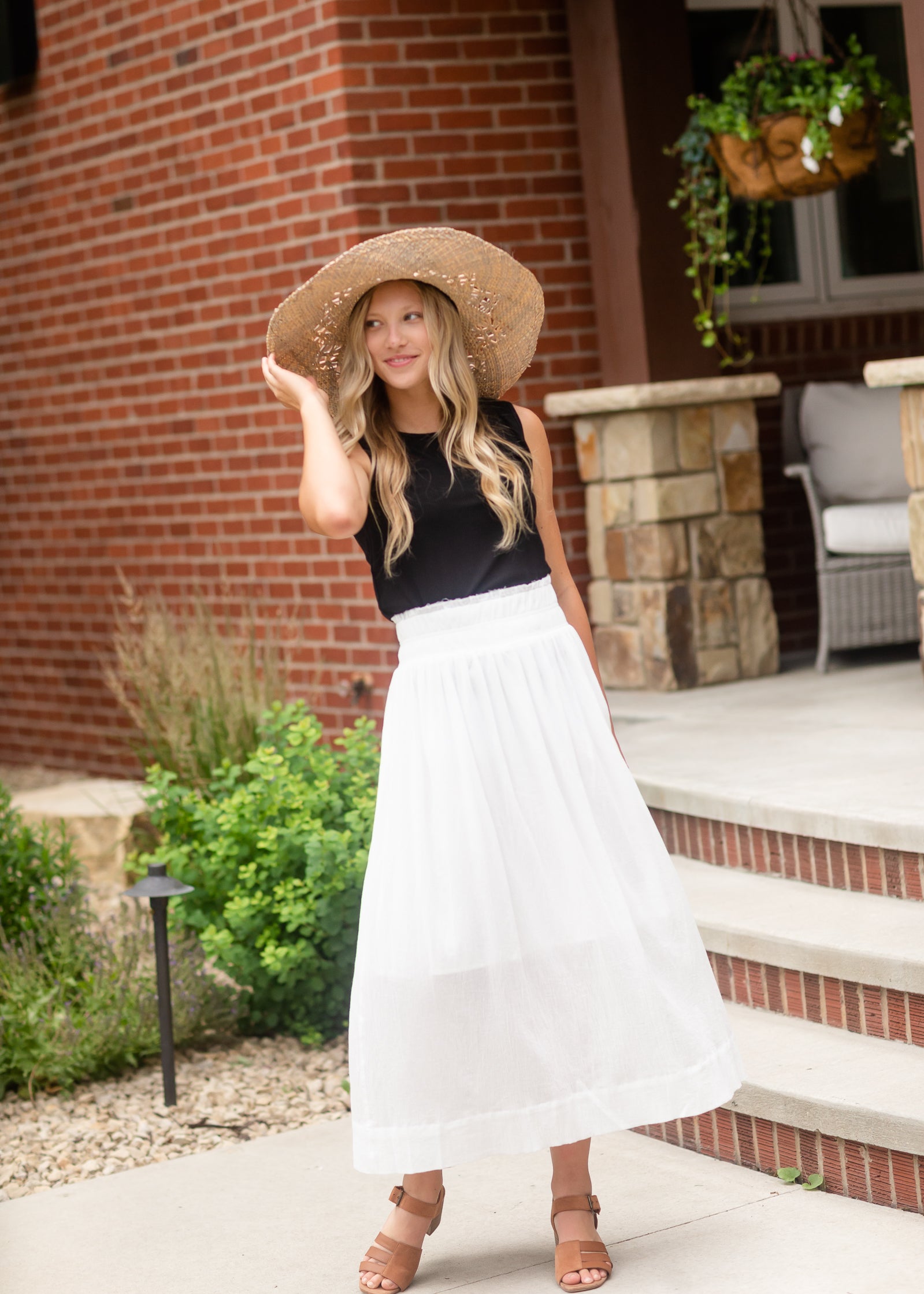 White cotton skirt clearance outfit