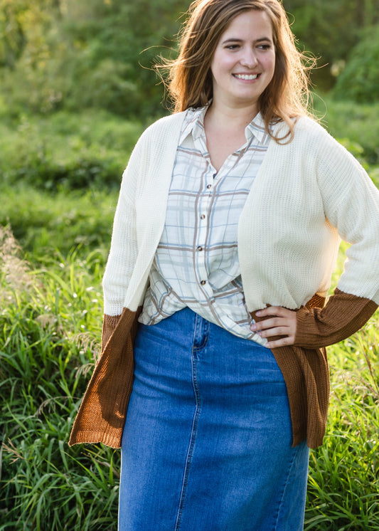 Color Block Crochet Cardigan W/ Braided Back - FINAL SALE Layering Essentials