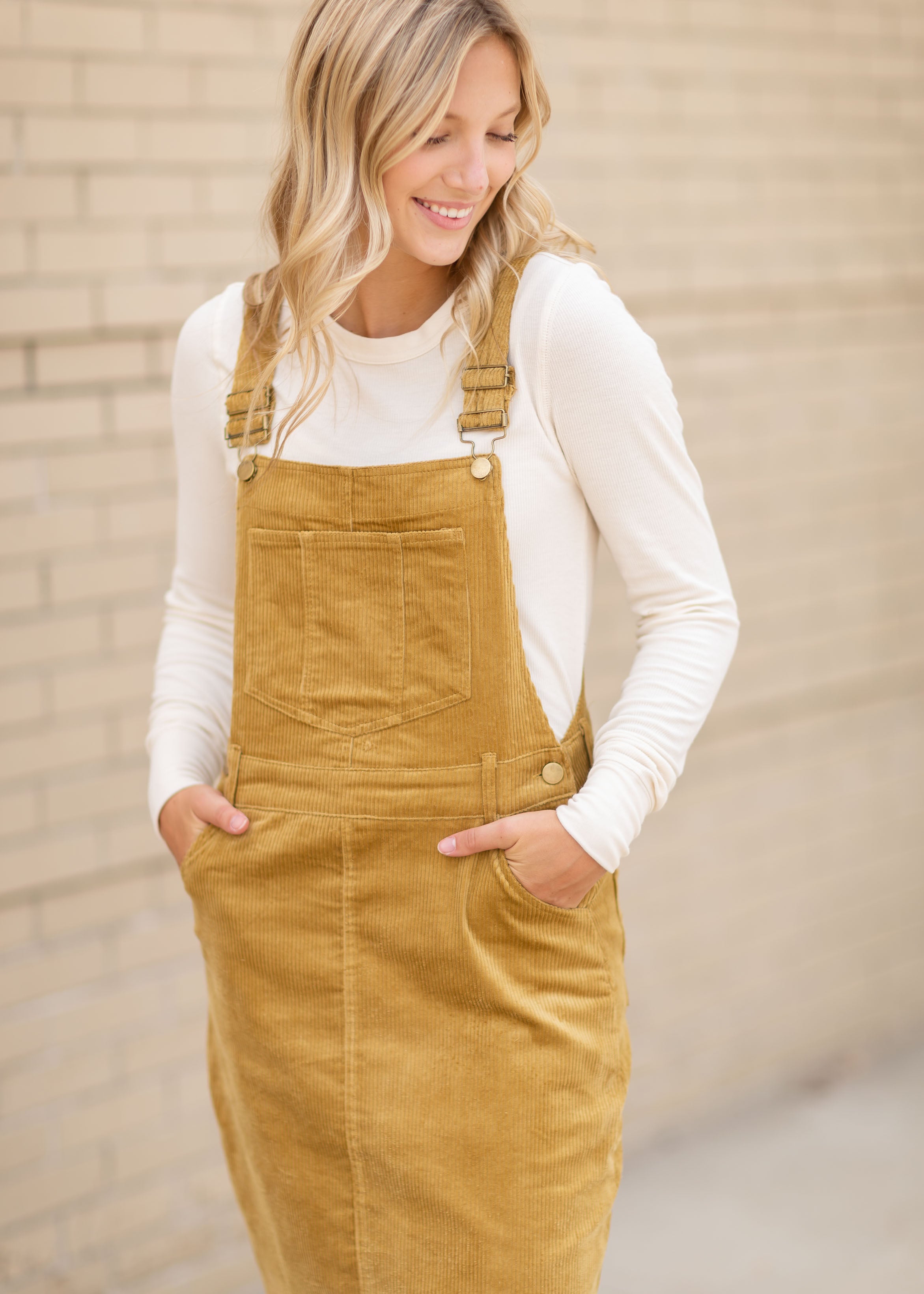 Orange corduroy outlet overall dress