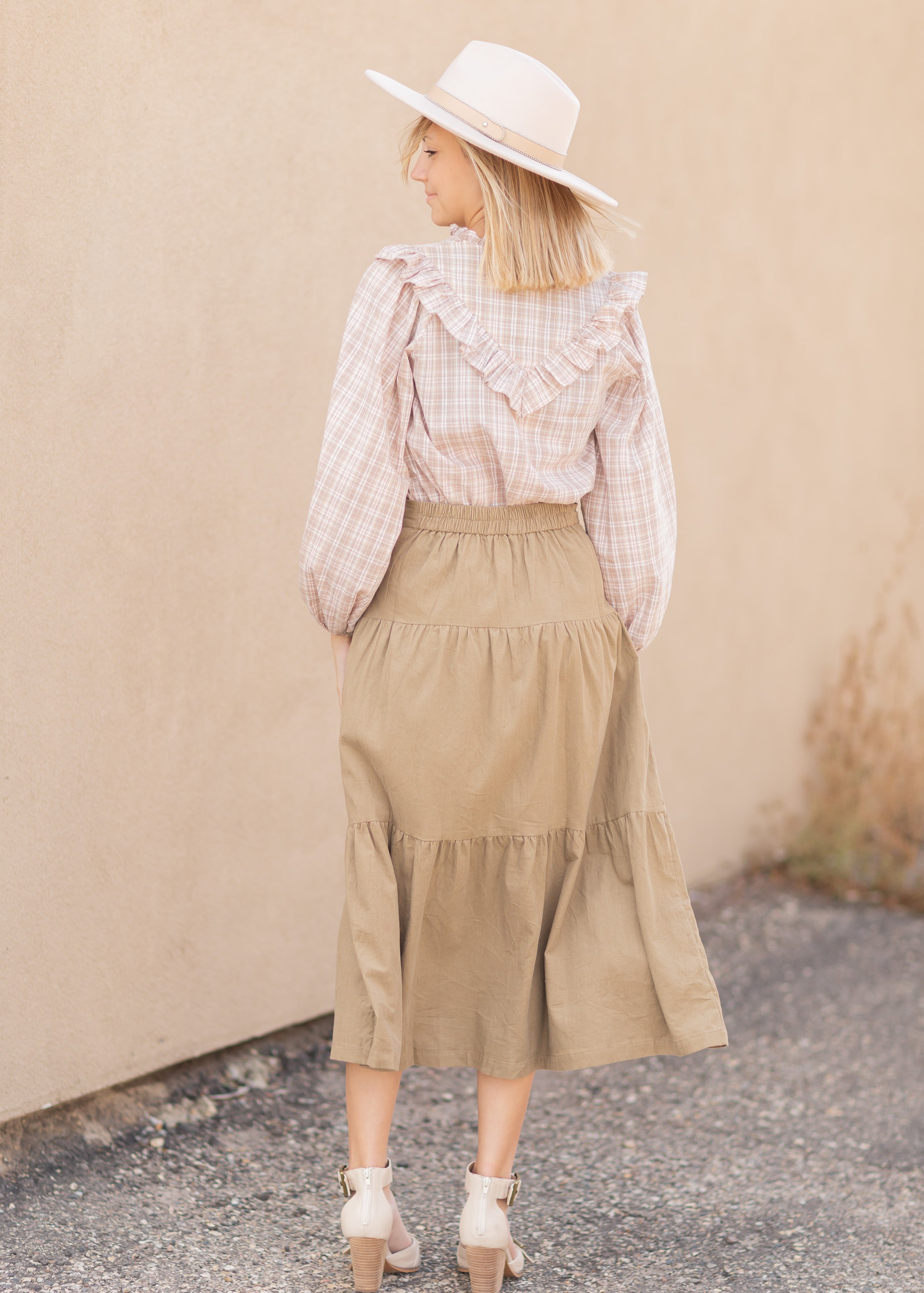 Cord hotsell tiered skirt