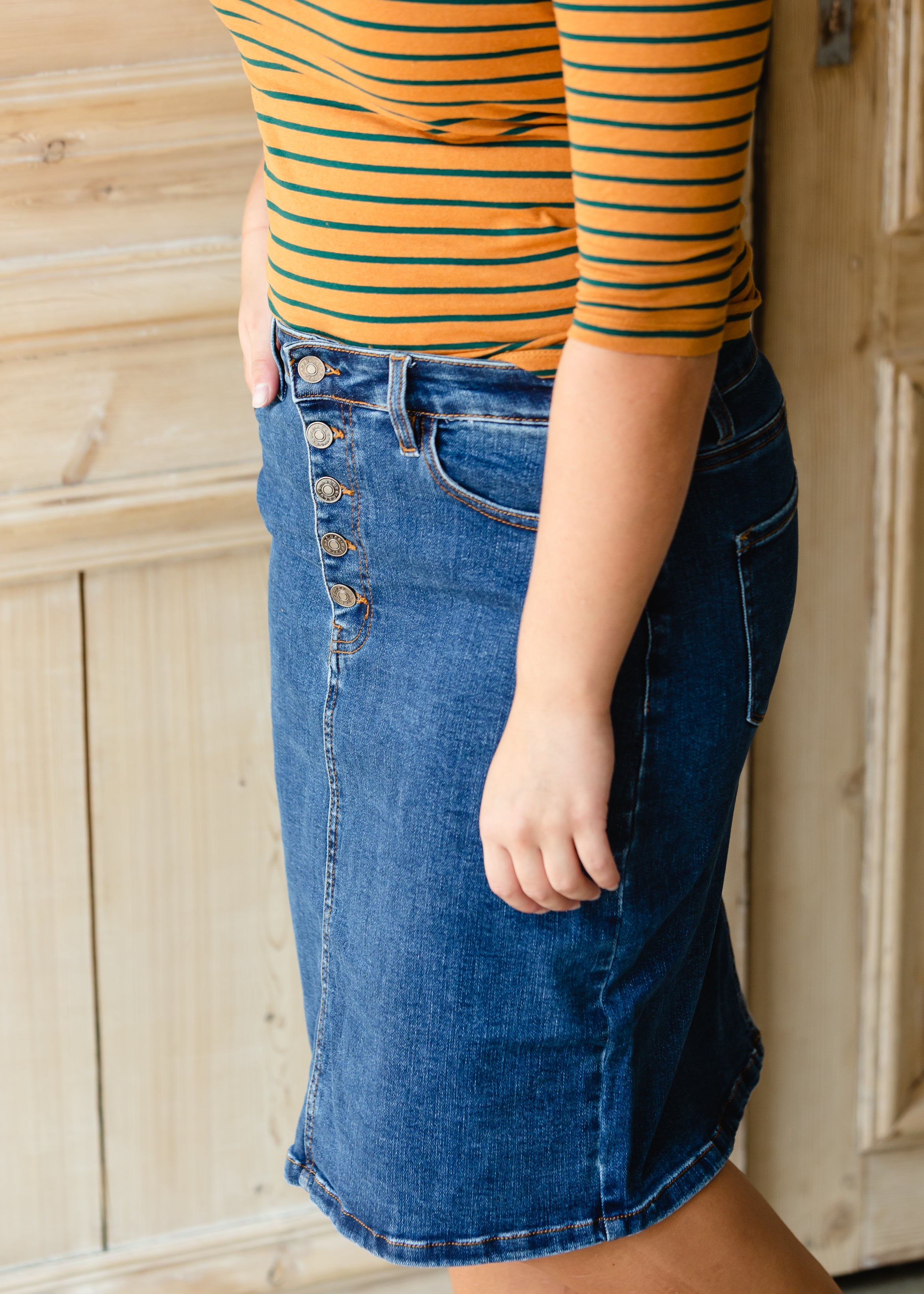 Dark denim jean store skirt