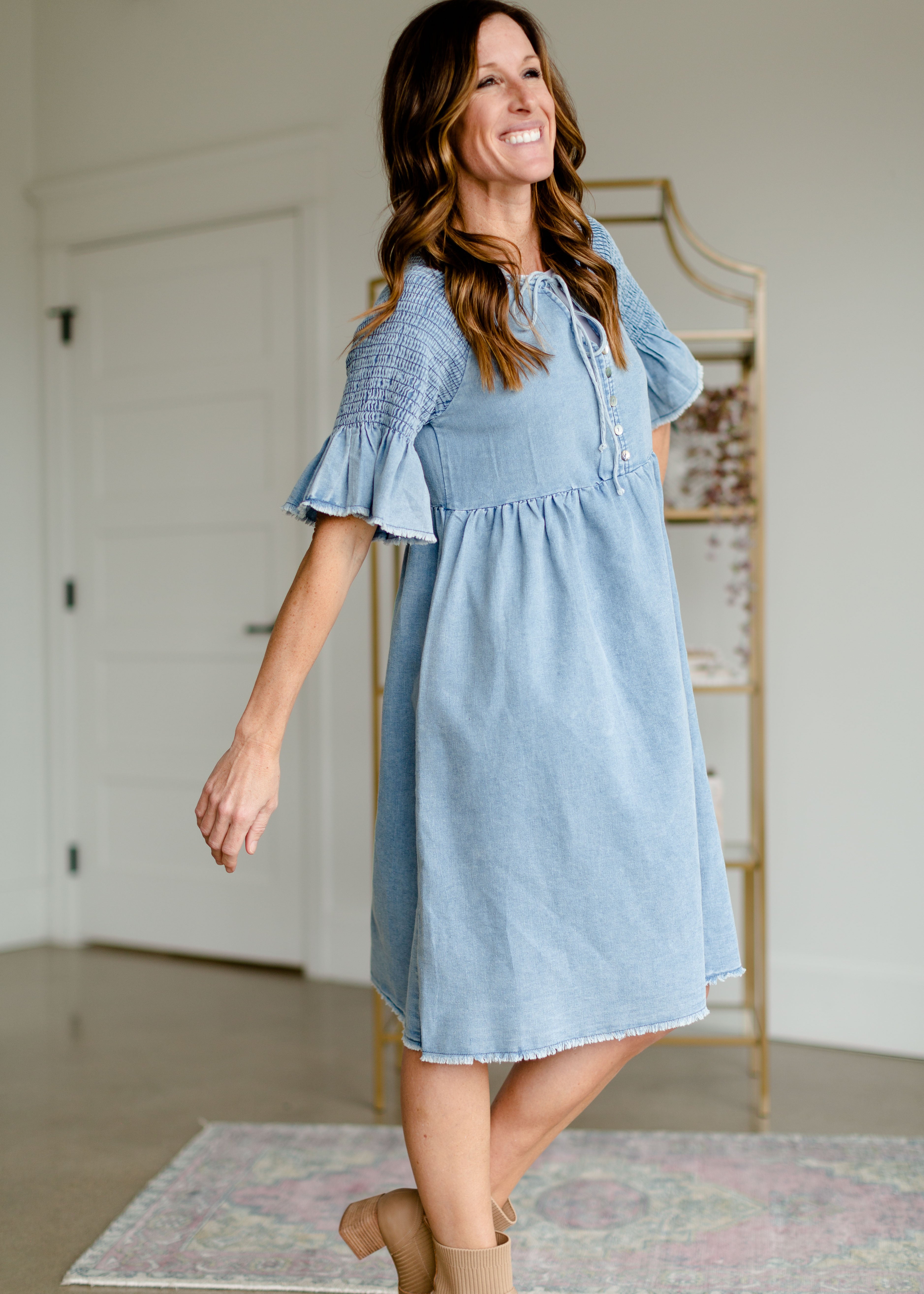 Mamalicious Natalia Denim Maternity & Nursing Shirt Dress, Medium Blue at  John Lewis & Partners
