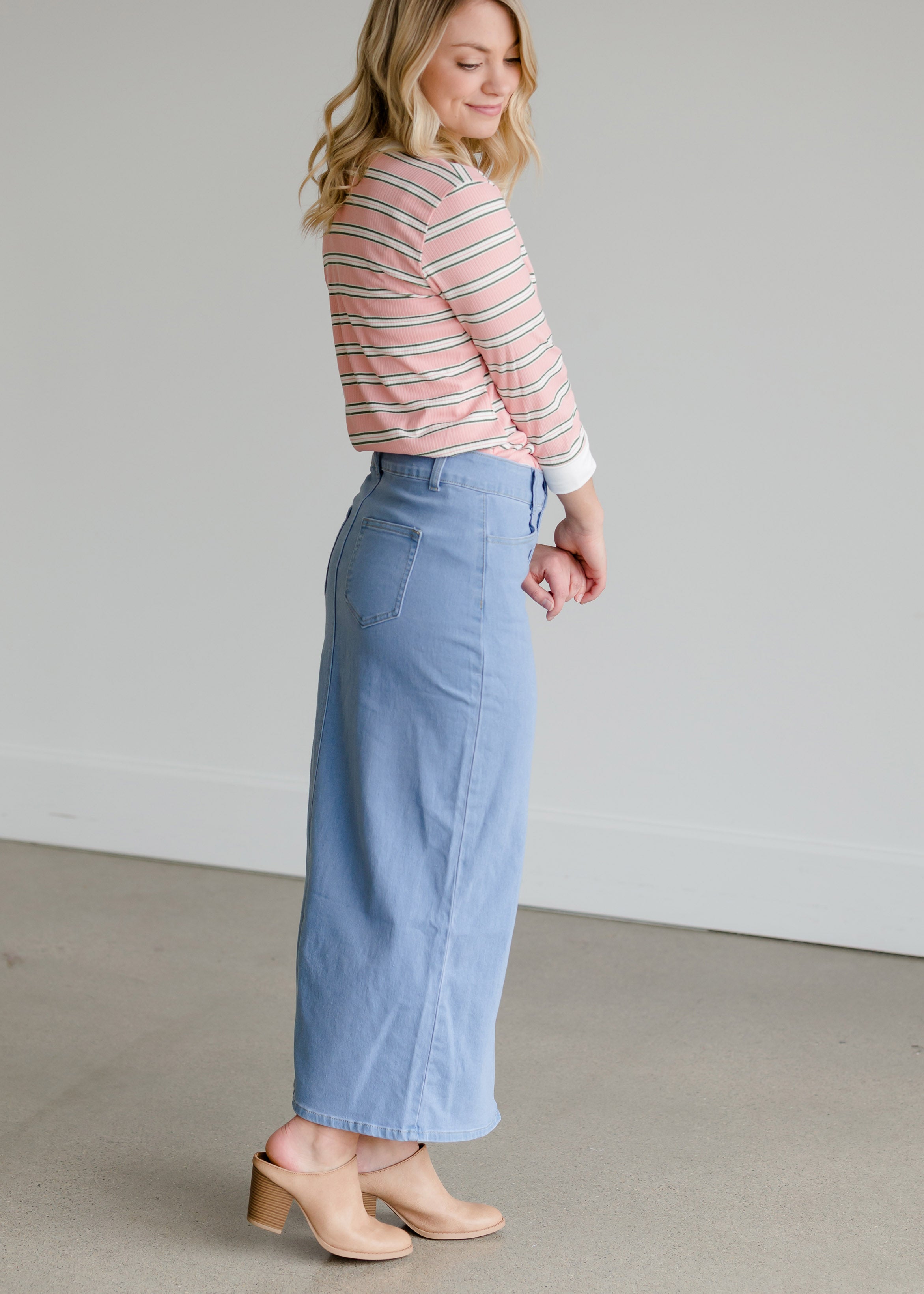 Buy ESTEEZ Denim Jean Skirts for Women Knee Length - Women's Straight  Pencil Stretch Denim Skirts - 0-24 Plus Size - Boston, Classic Blue, 10 at  Amazon.in