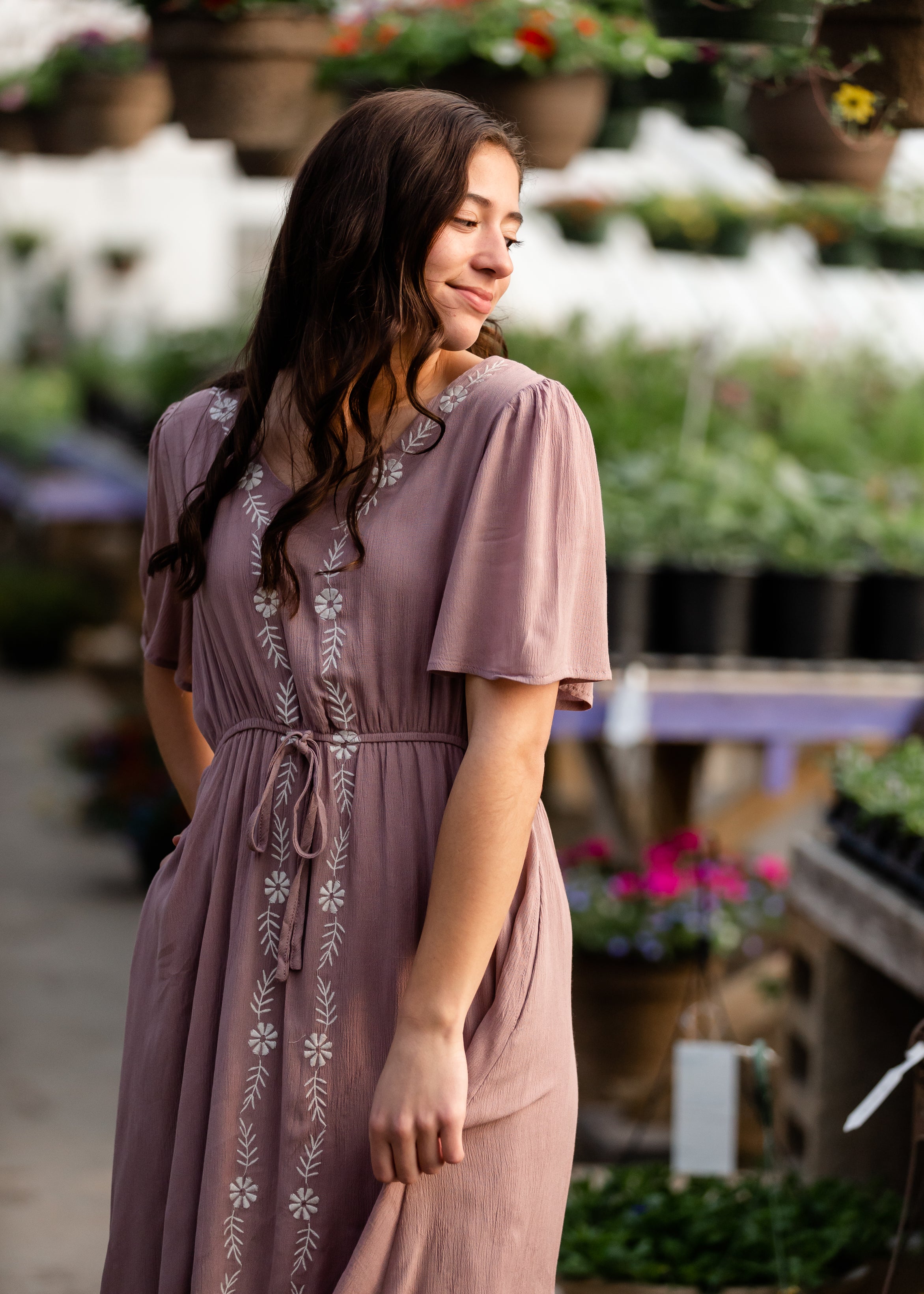 Mauve midi dress best sale