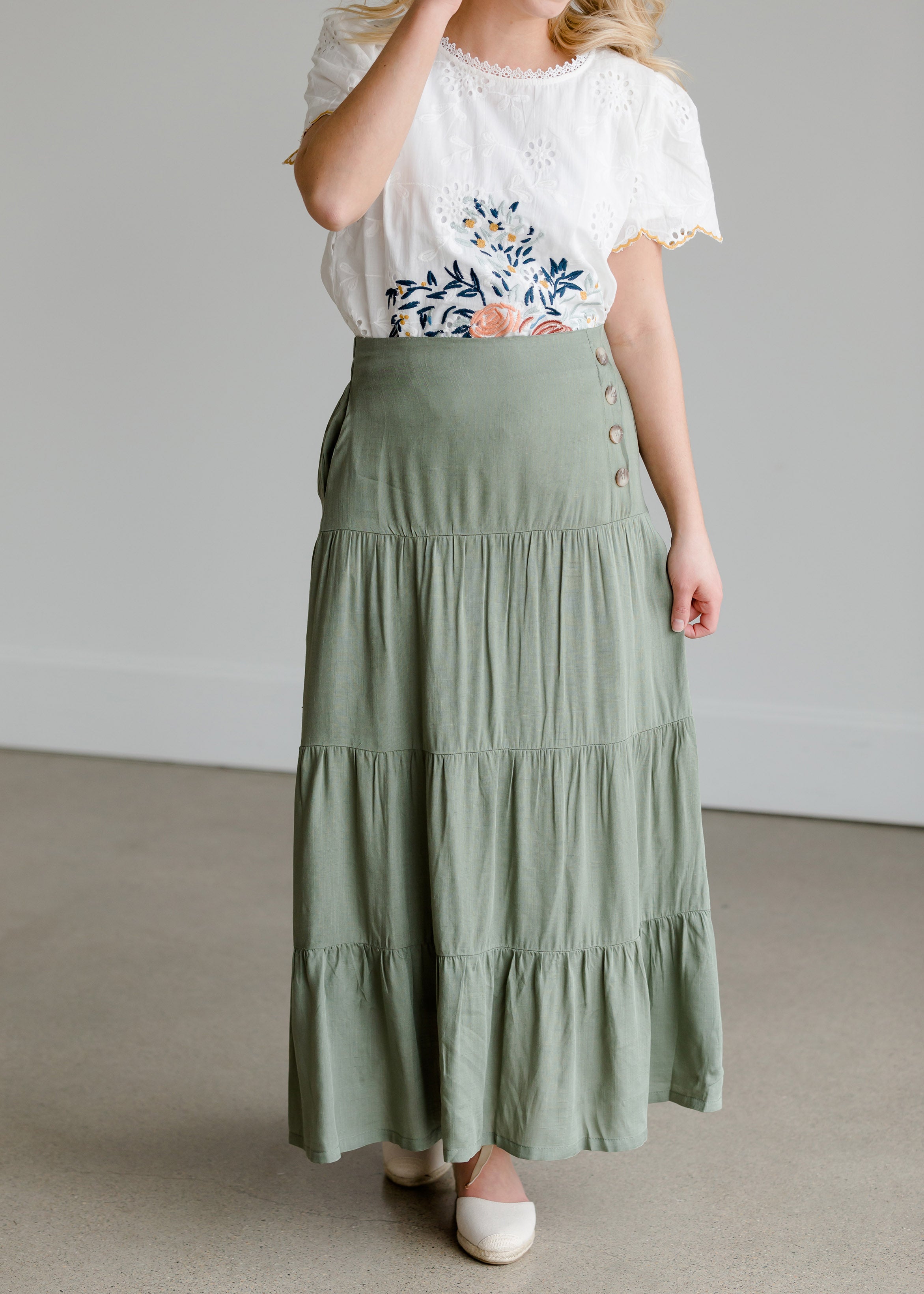 Lainey tiered maxi skirt sale