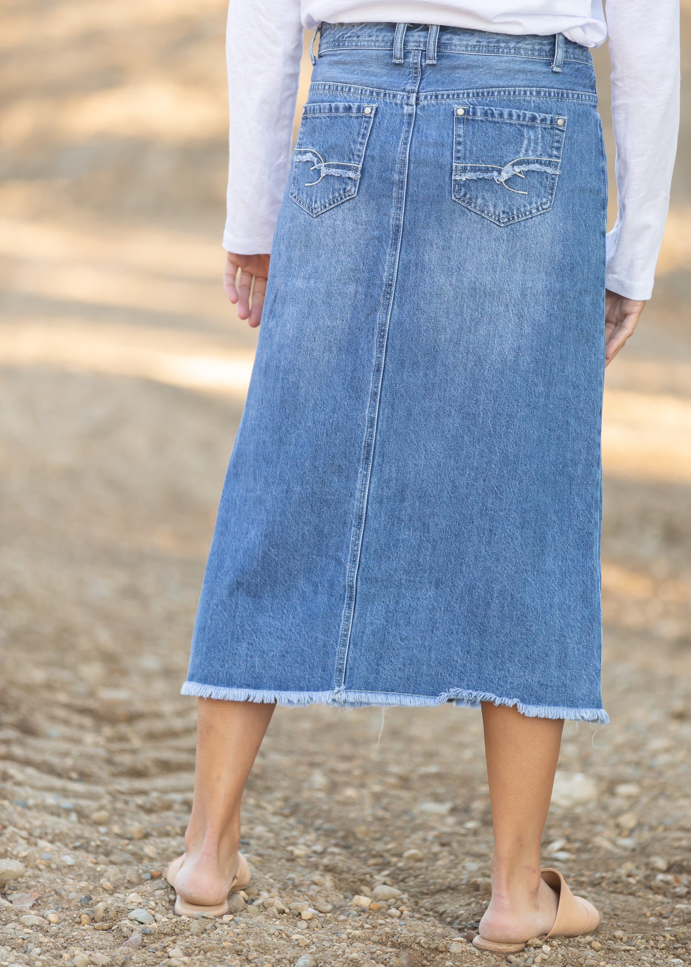 Denim midi shop skirt 48