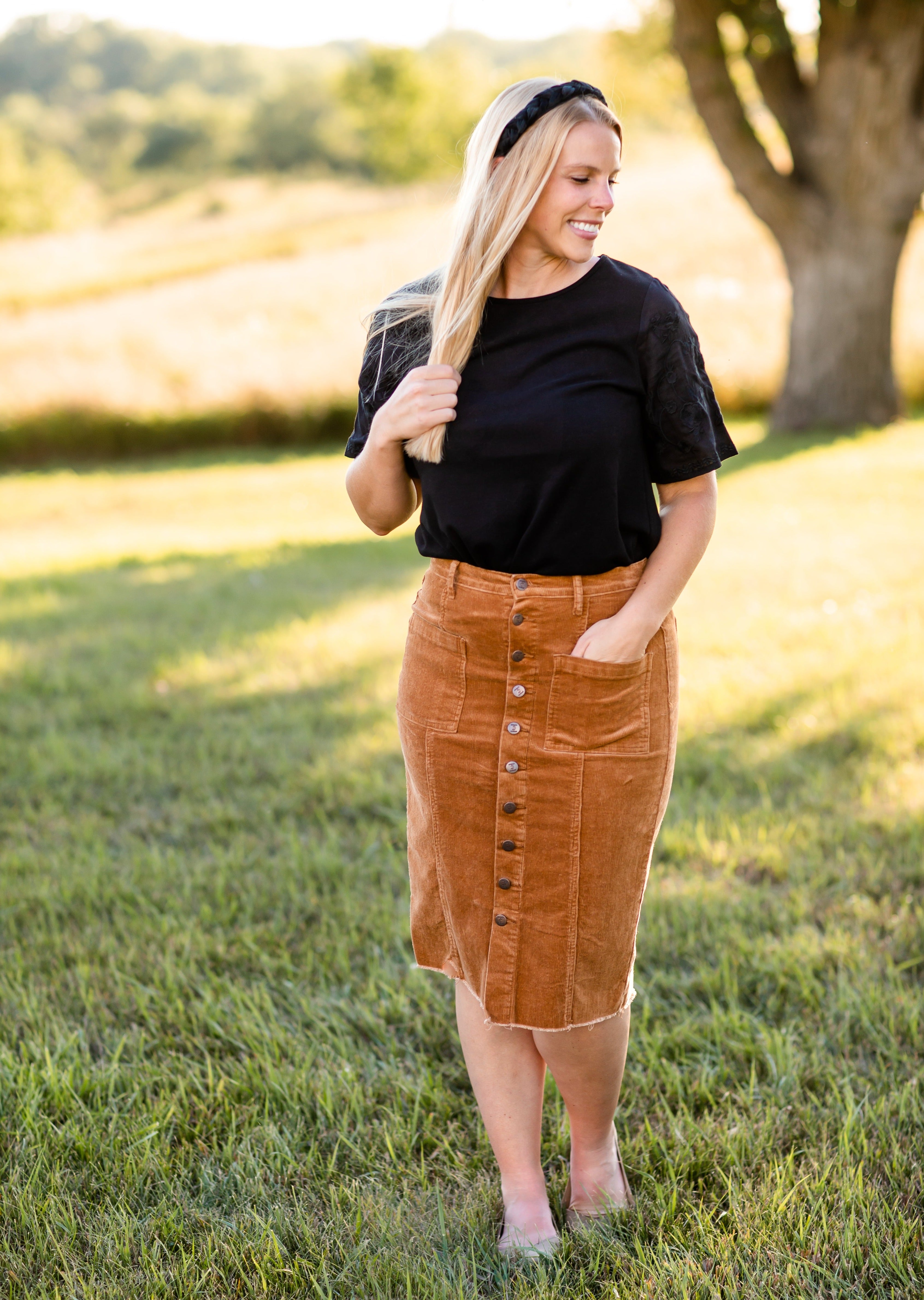 Corduroy skirt outlet rust