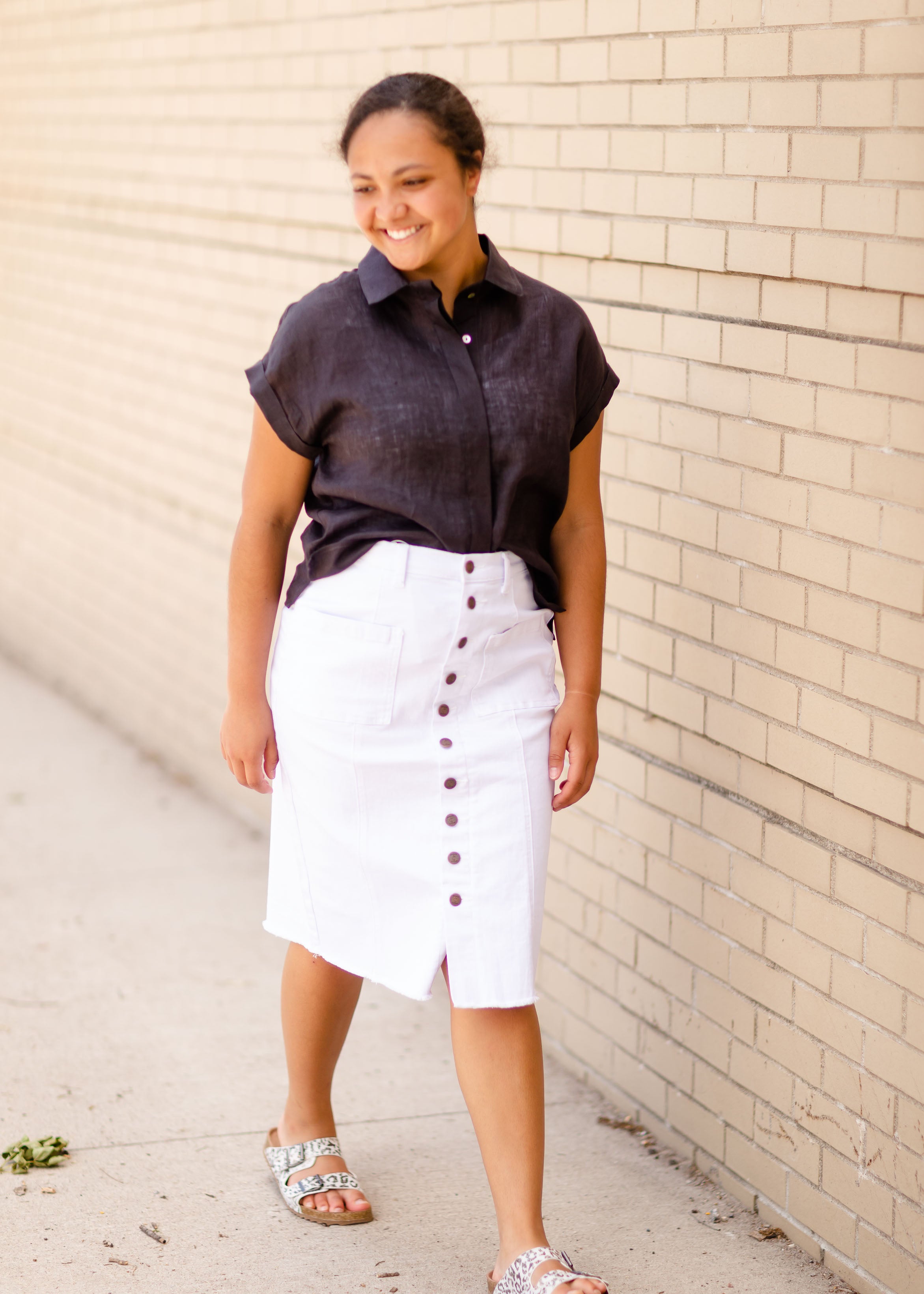 White Maternity Denim Skirt – ANGEL MATERNITY