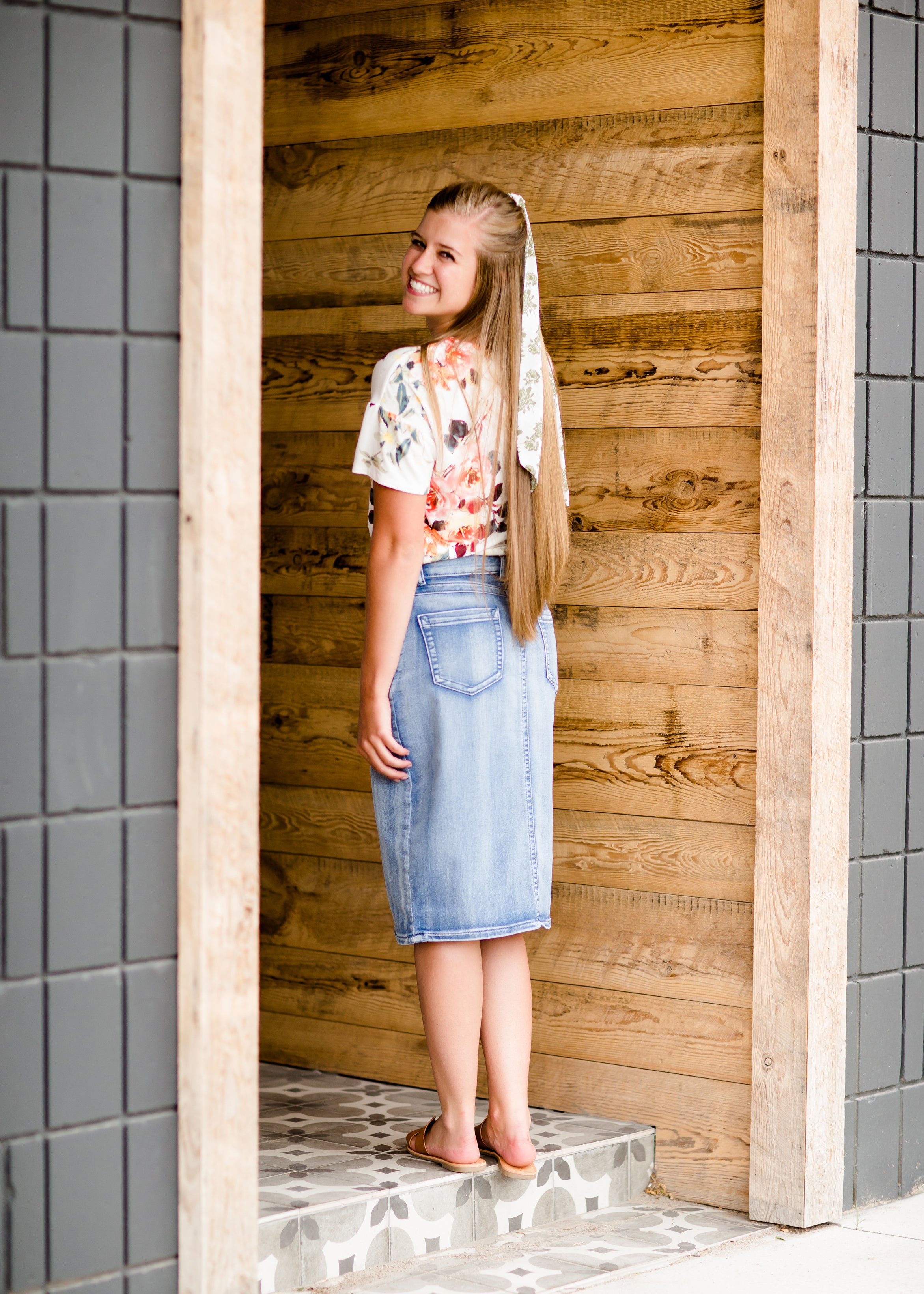 Modest denim store skirts for girls