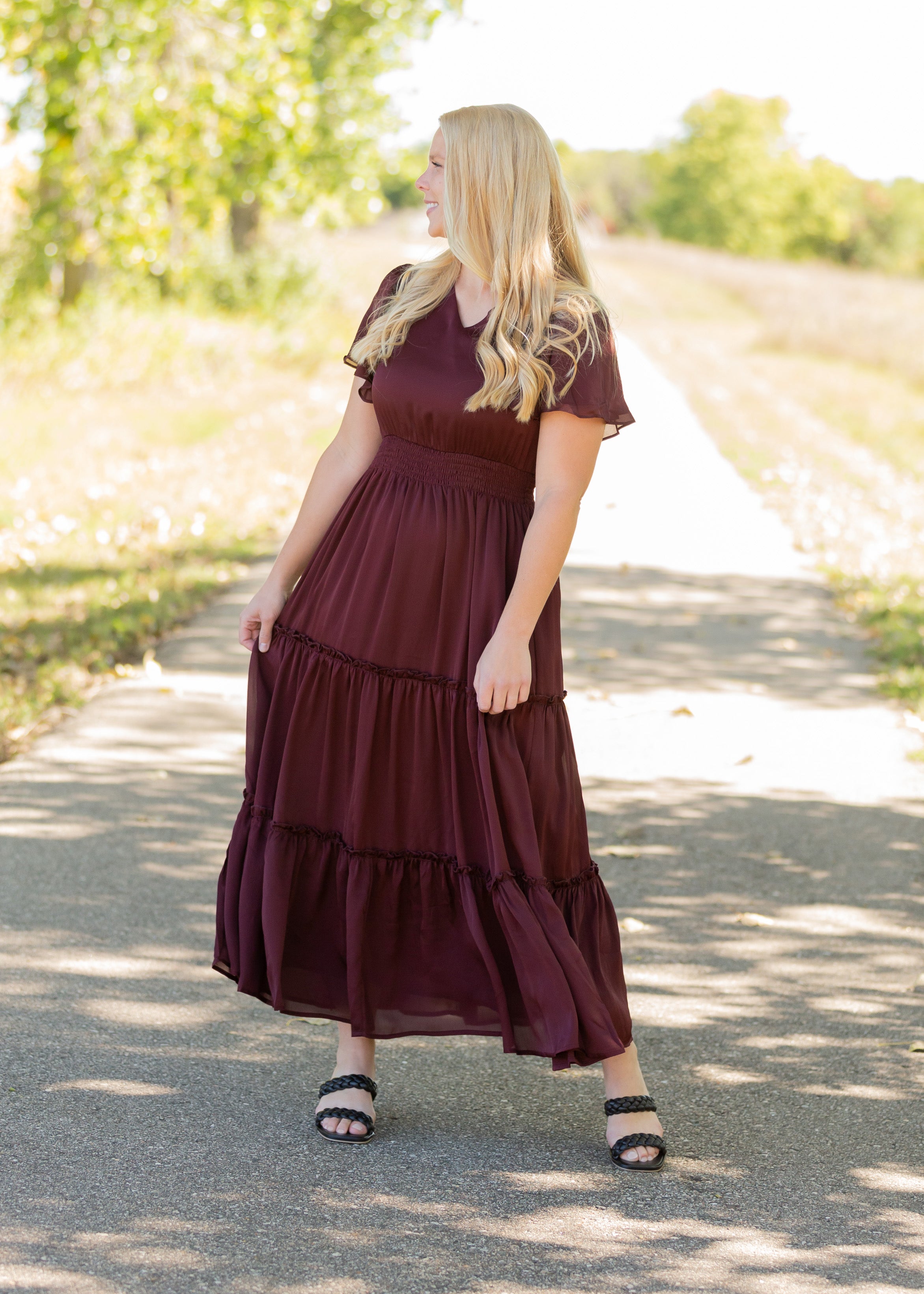 Flutter sleeve maxi dress clearance plus size