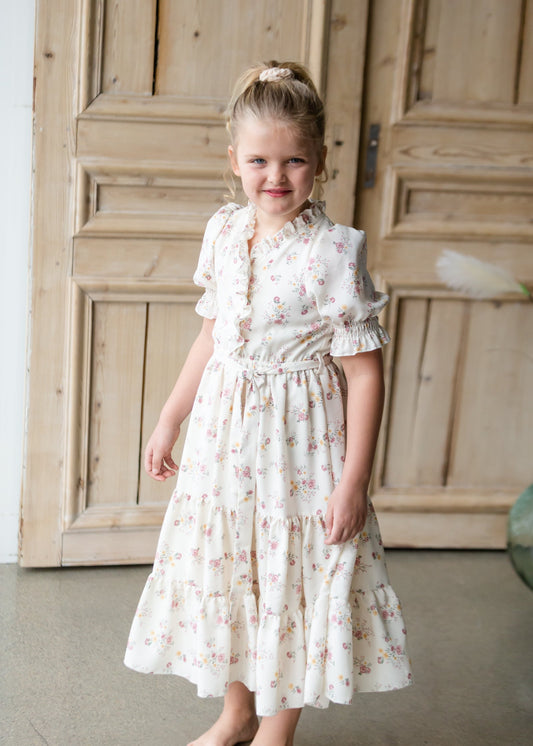 Girls Dainty Floral Tiered Dress Girls oopsie Daisy