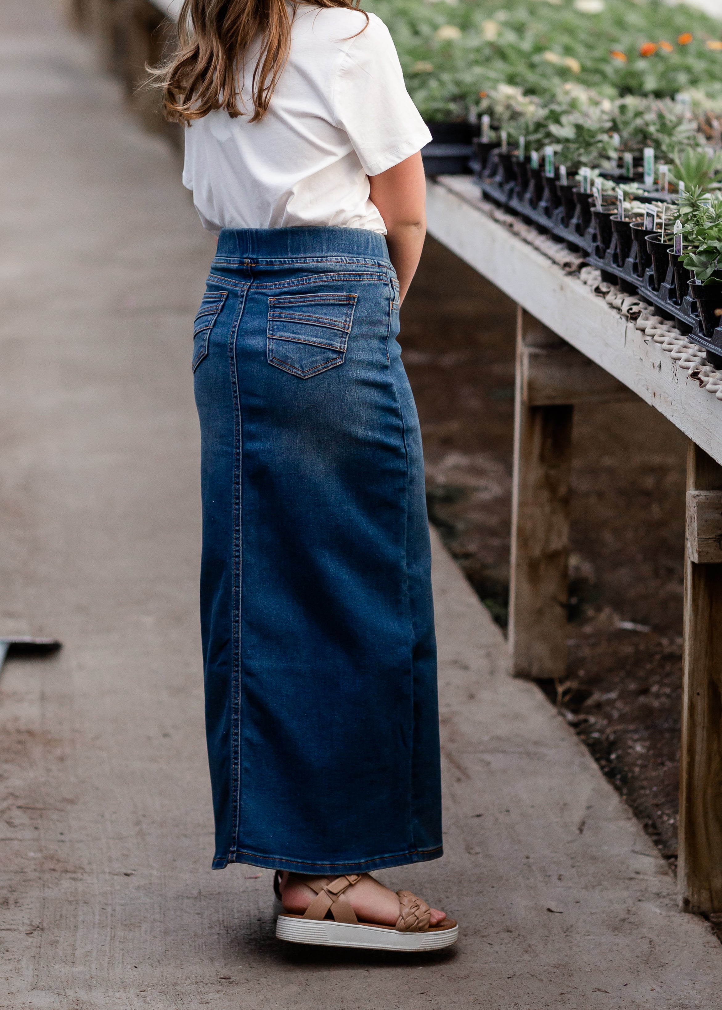 Girls Denim Straight Fit Maxi Skirt - FINAL SALE – Inherit Co.