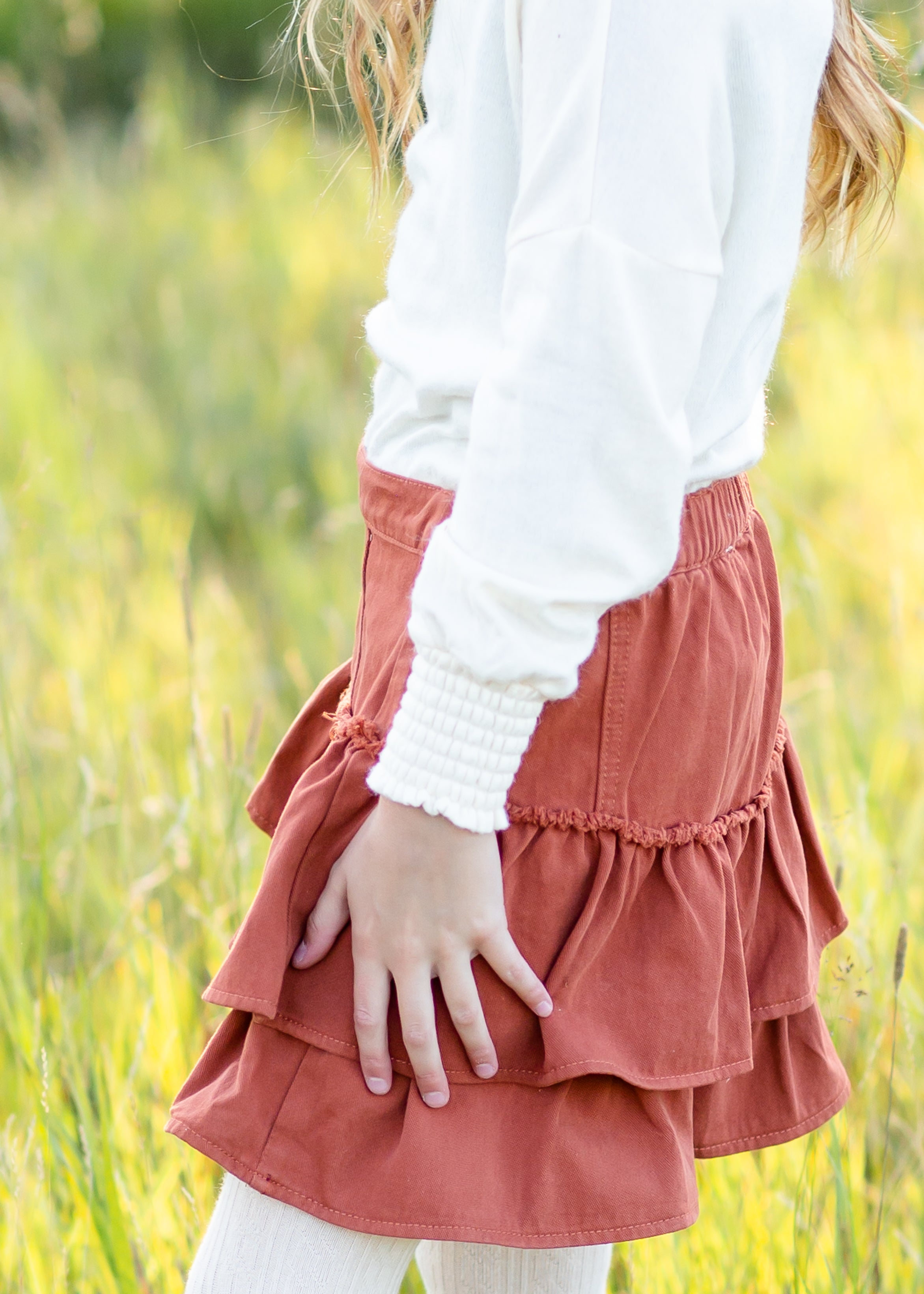 Pink ruffle hotsell midi skirt