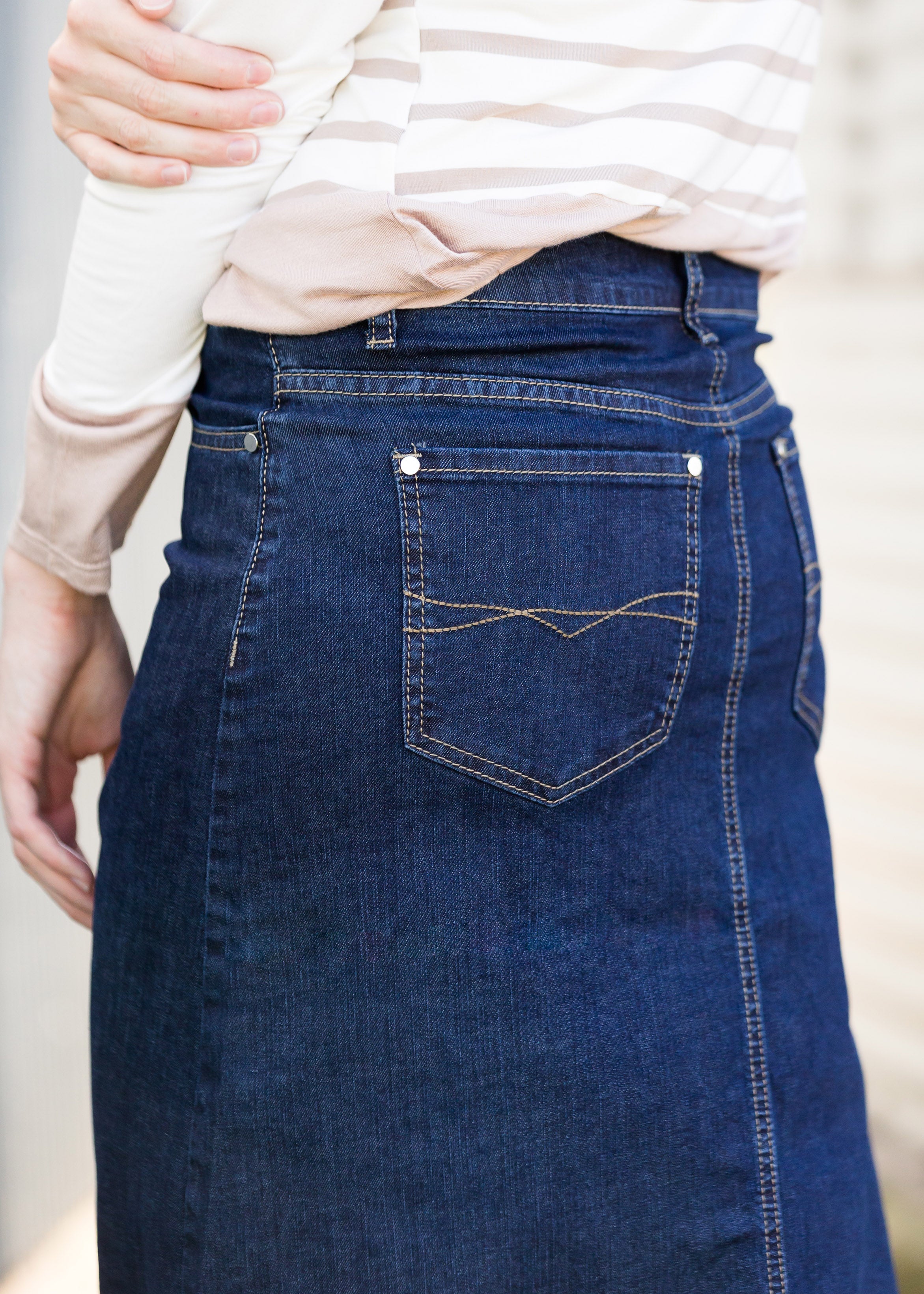 Grace Women's A-Line Denim Skirt - No Slit – Inherit Co.