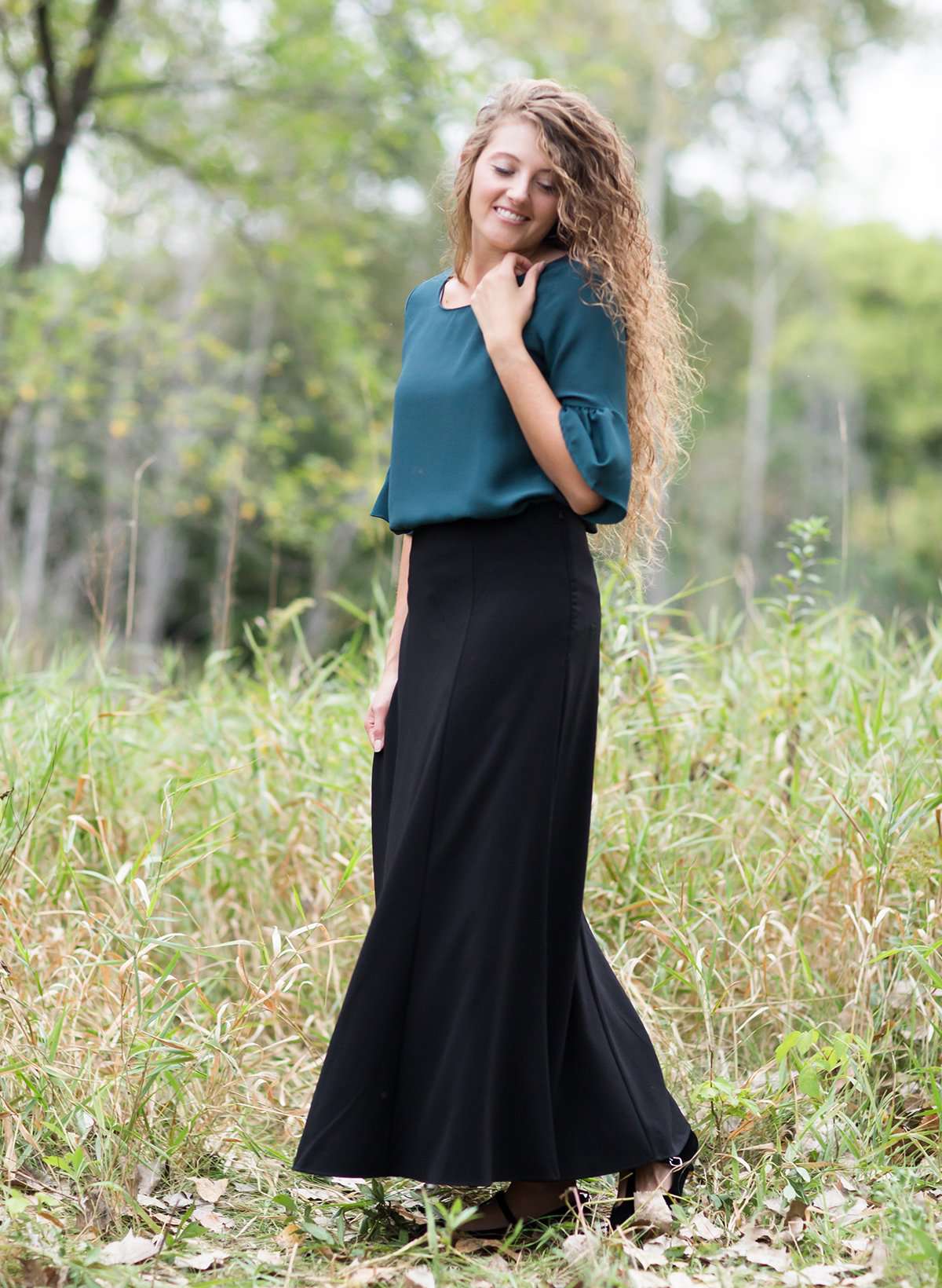 Long black outlet dressy skirt