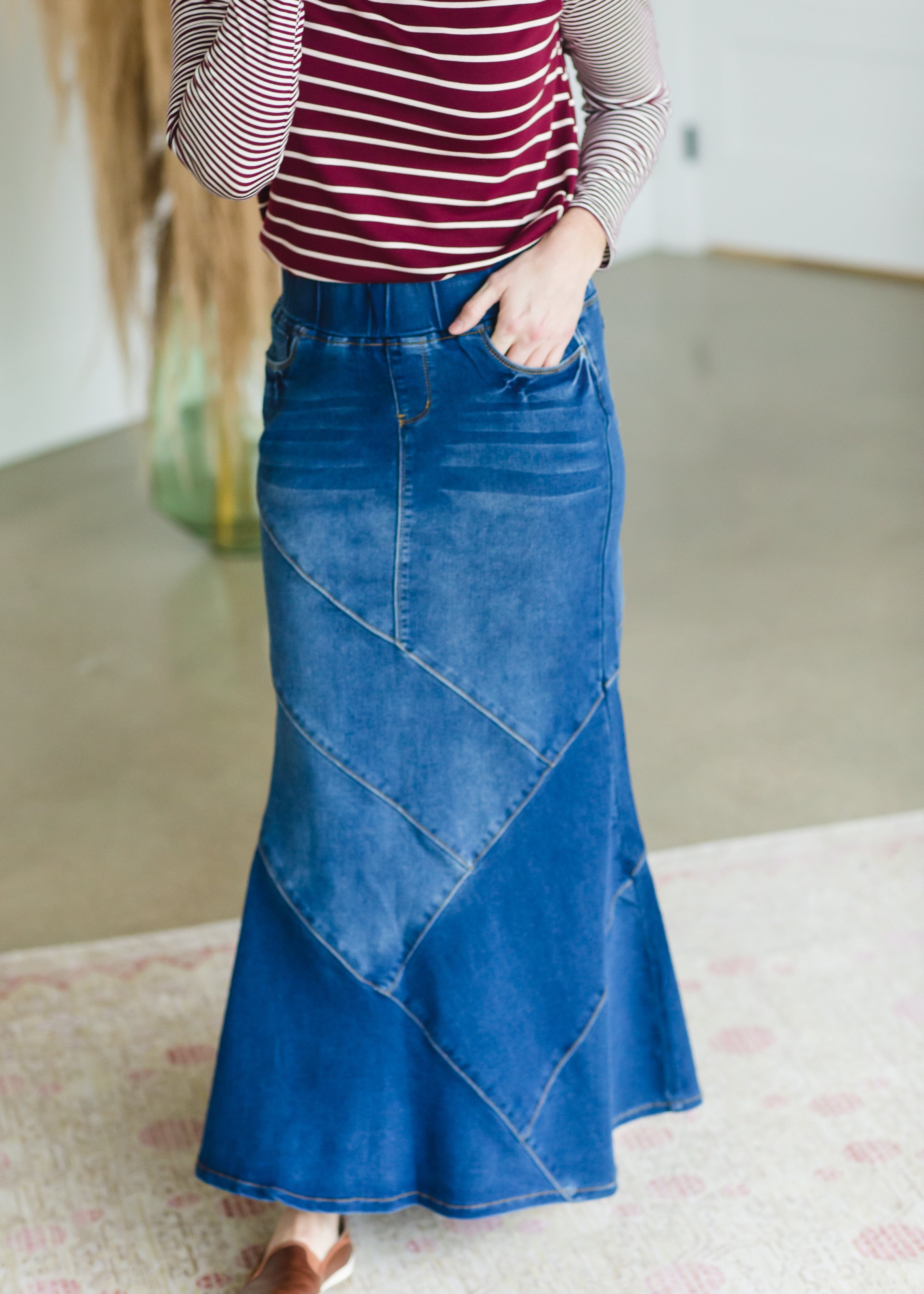 Long denim skirts for sales sale