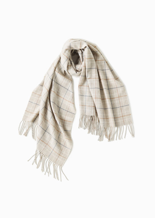 Ivory Windowpane Plaid Scarf Accessories