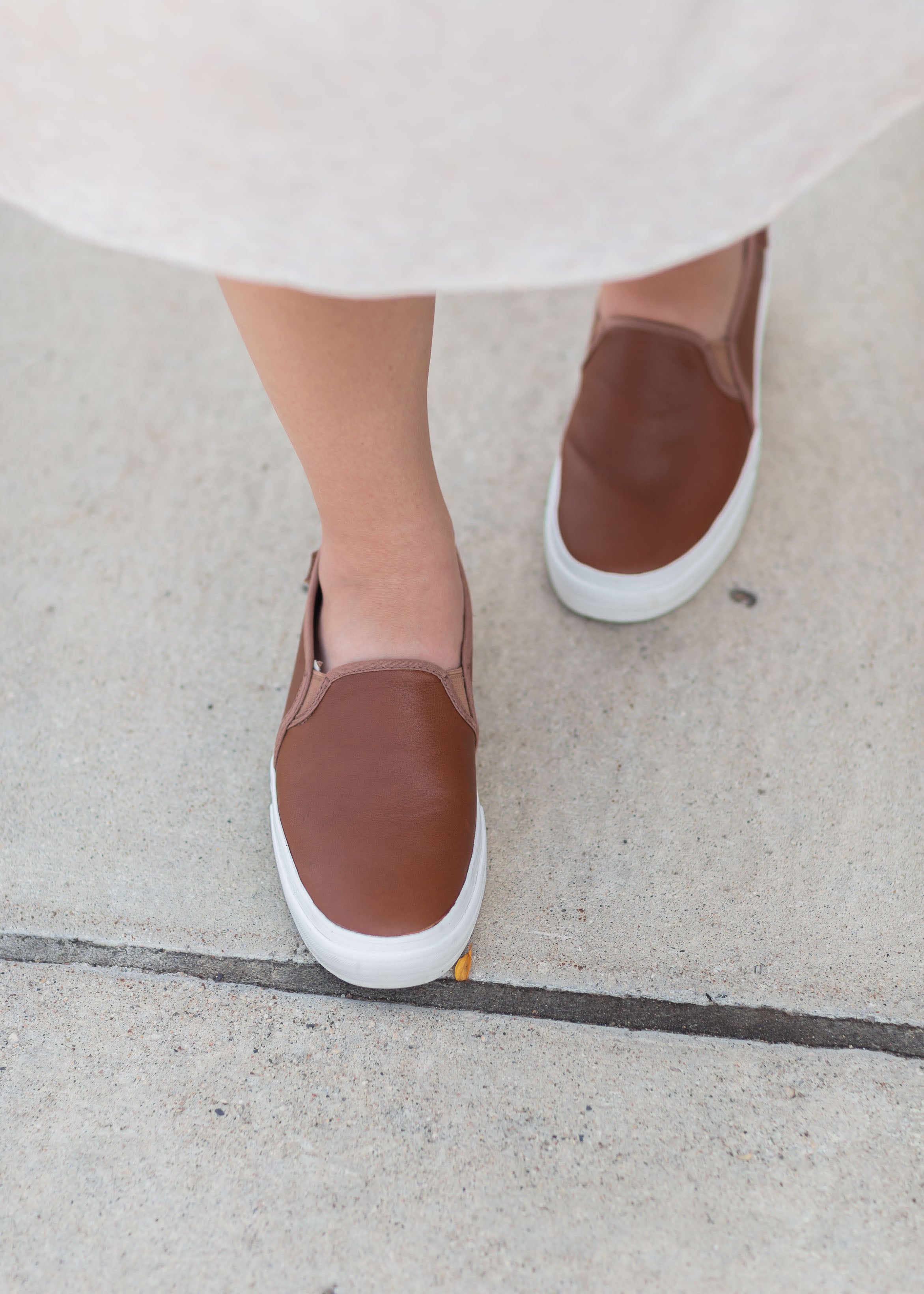 Womens brown leather hot sale keds