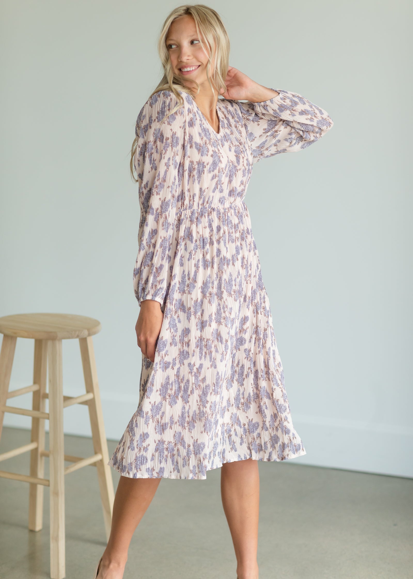 Lavender Blush Pleated Midi Dress - FINAL SALE – Inherit Co.