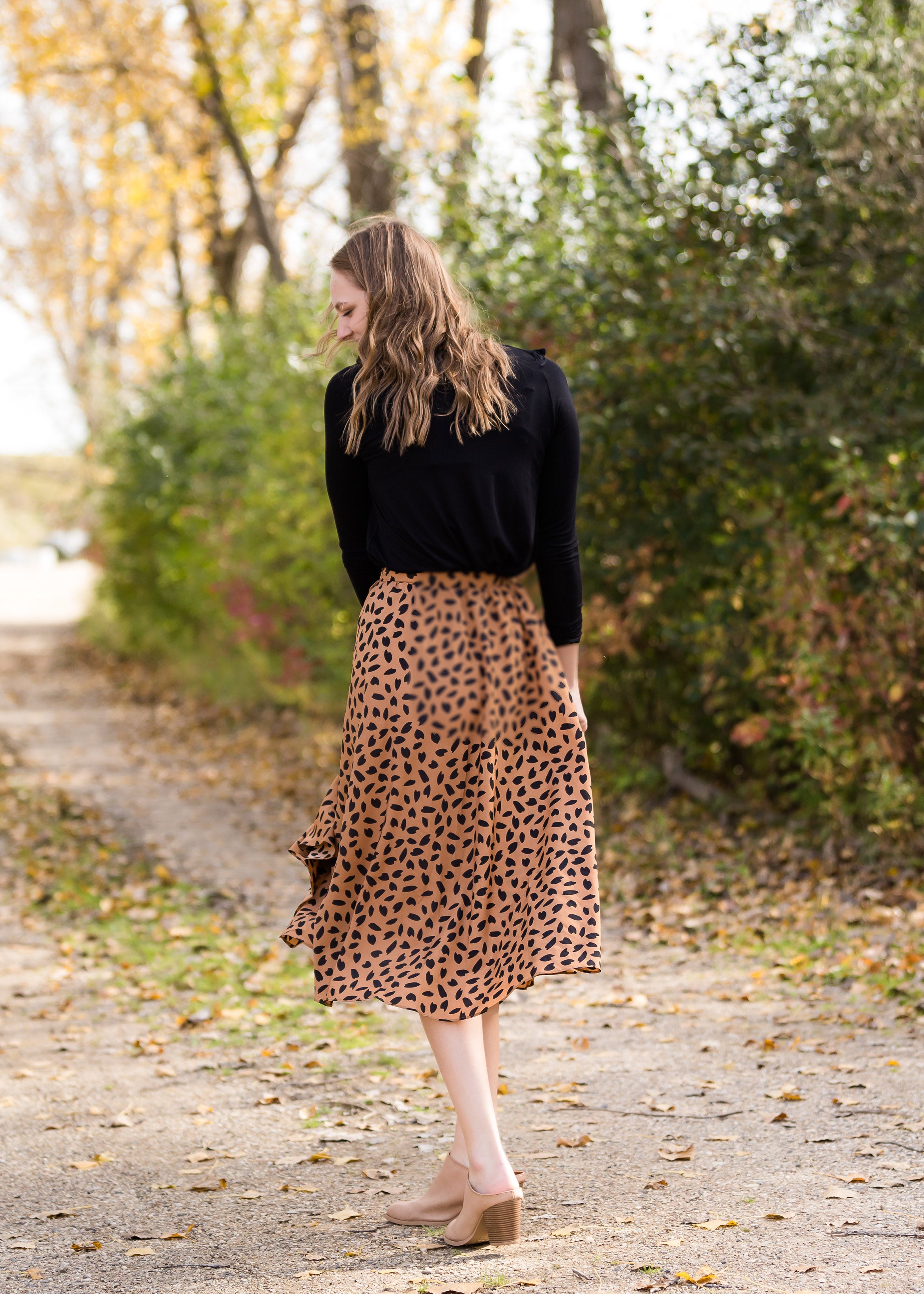 Leopard Print Flowy Midi Skirt FINAL SALE Inherit Co