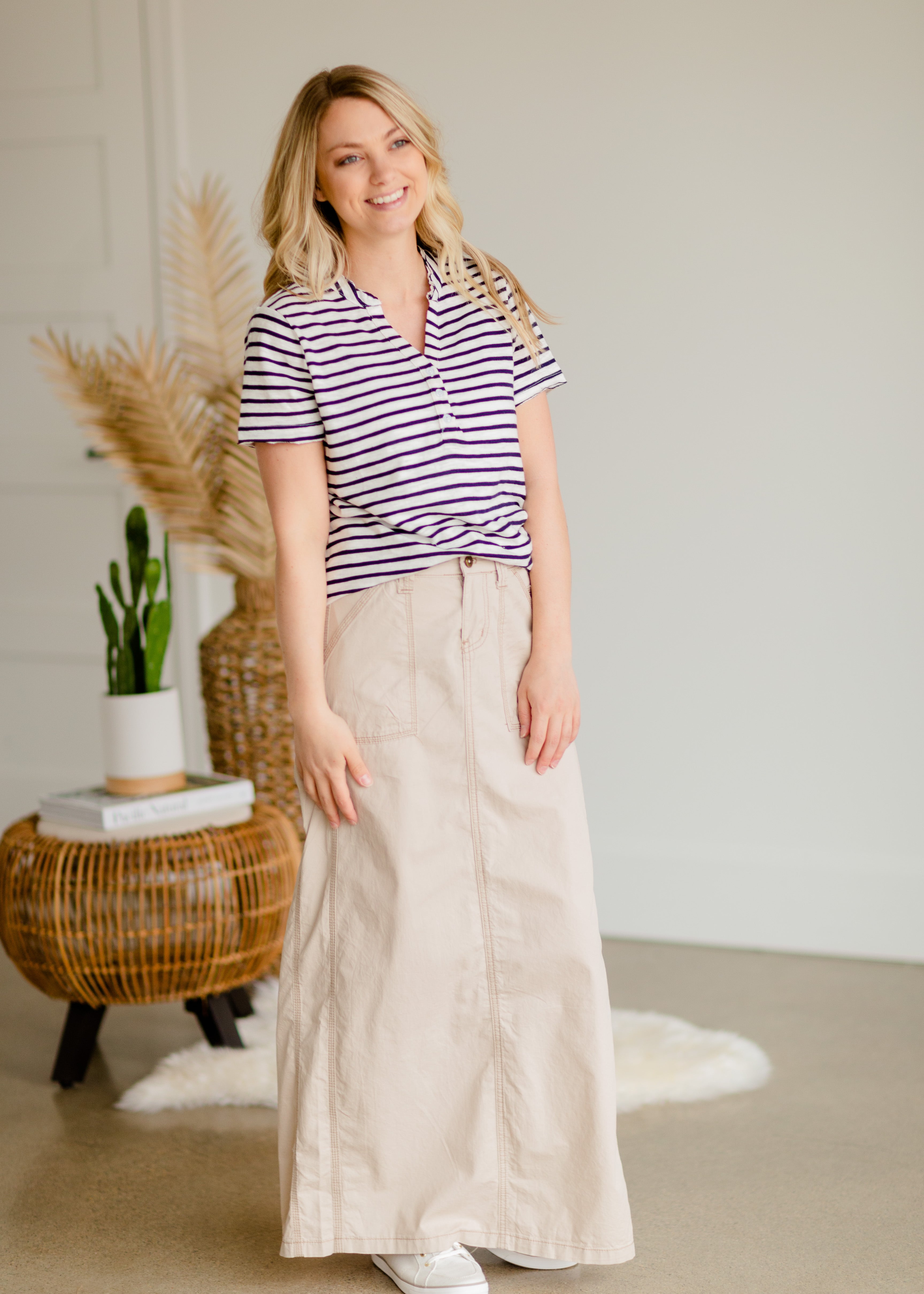 Long khaki skirts outlet clearance